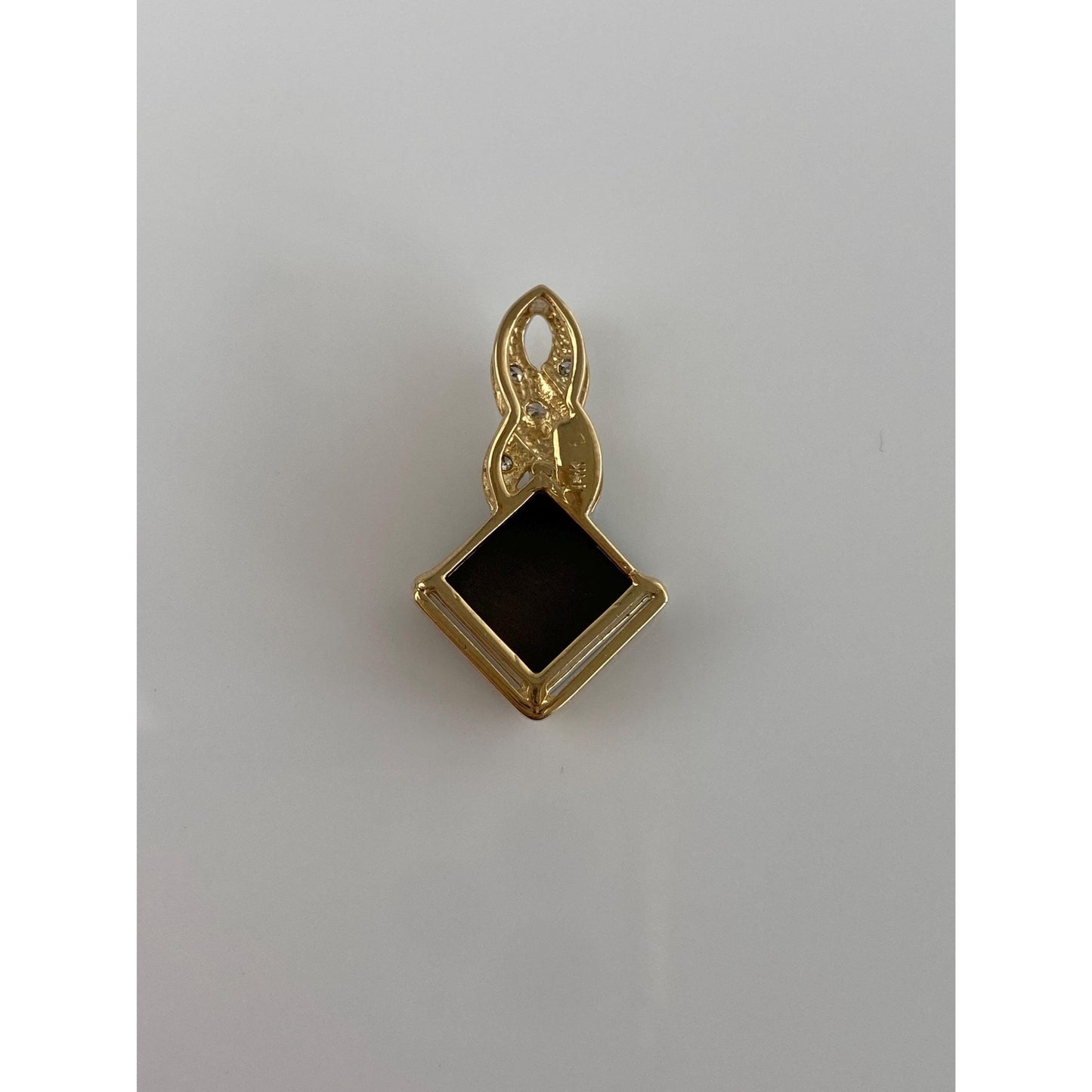 Solid 14k White & Yellow Gold Diamond Ammonite Slide Charm