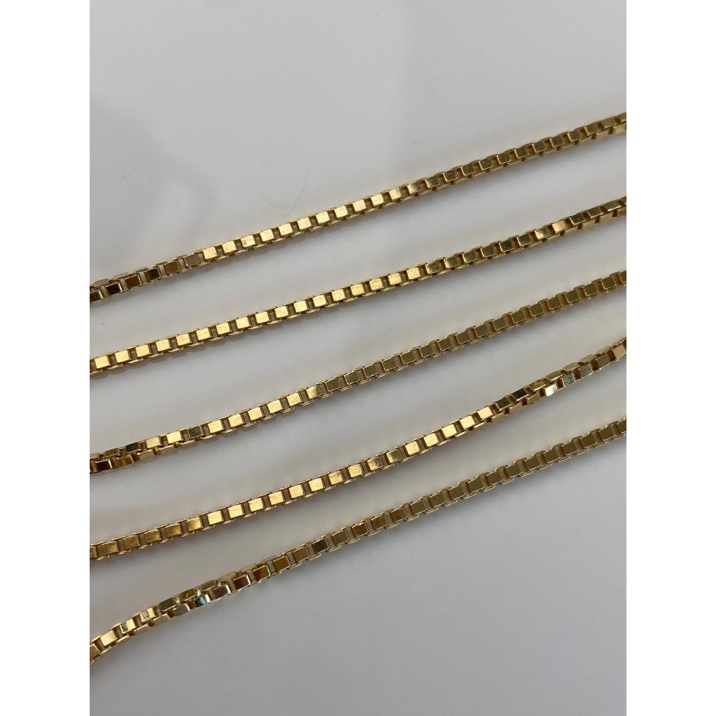 Vintage Solid 14k Yellow Gold Box Chain Necklace - 14.75 inches