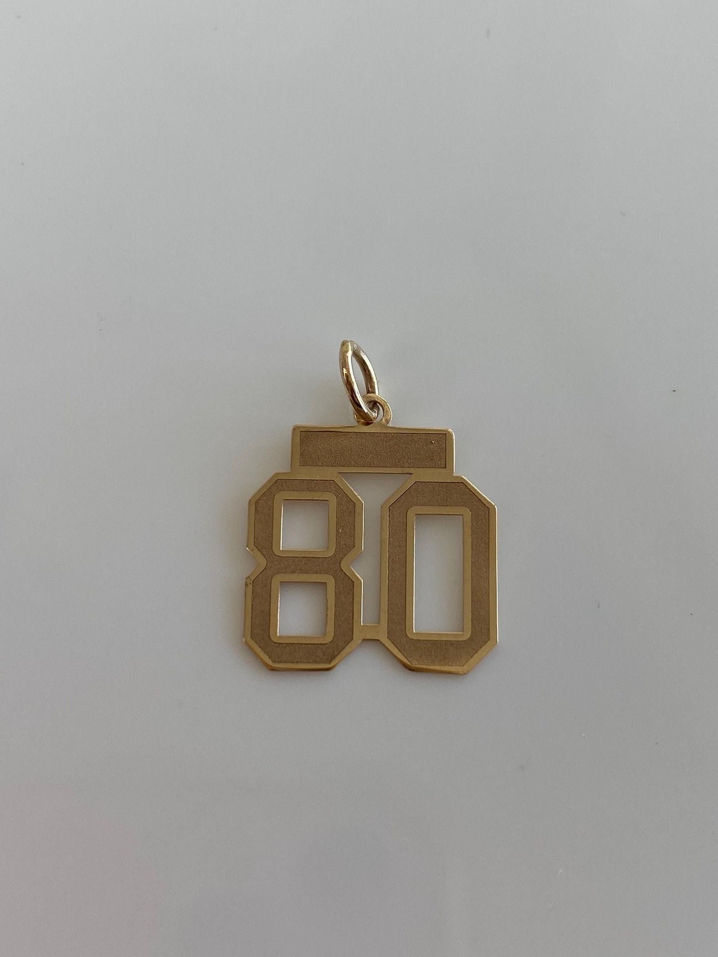 Vintage Solid 14k Yellow Gold Number '80' Charm