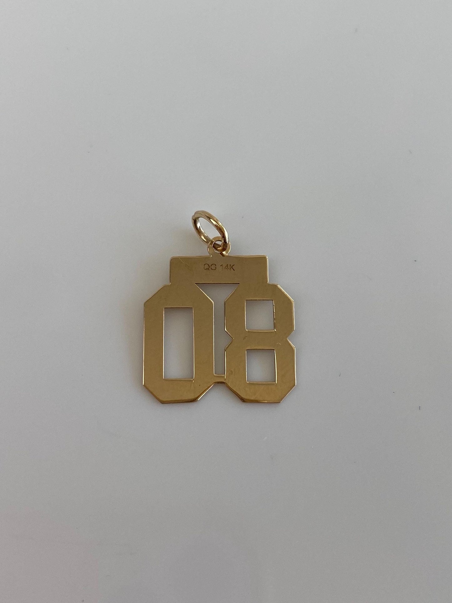 Vintage Solid 14k Yellow Gold Number '80' Charm