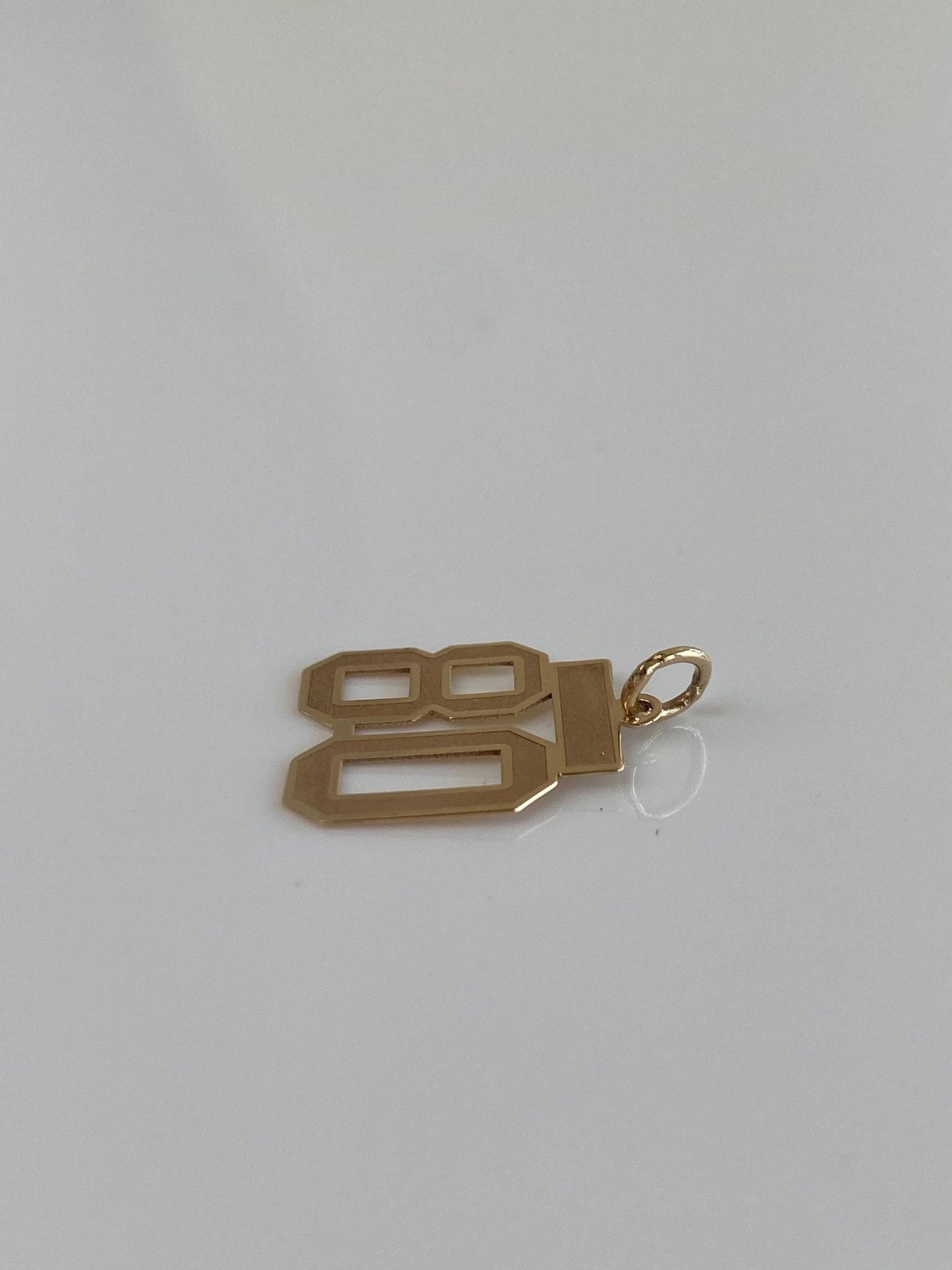 Vintage Solid 14k Yellow Gold Number '80' Charm