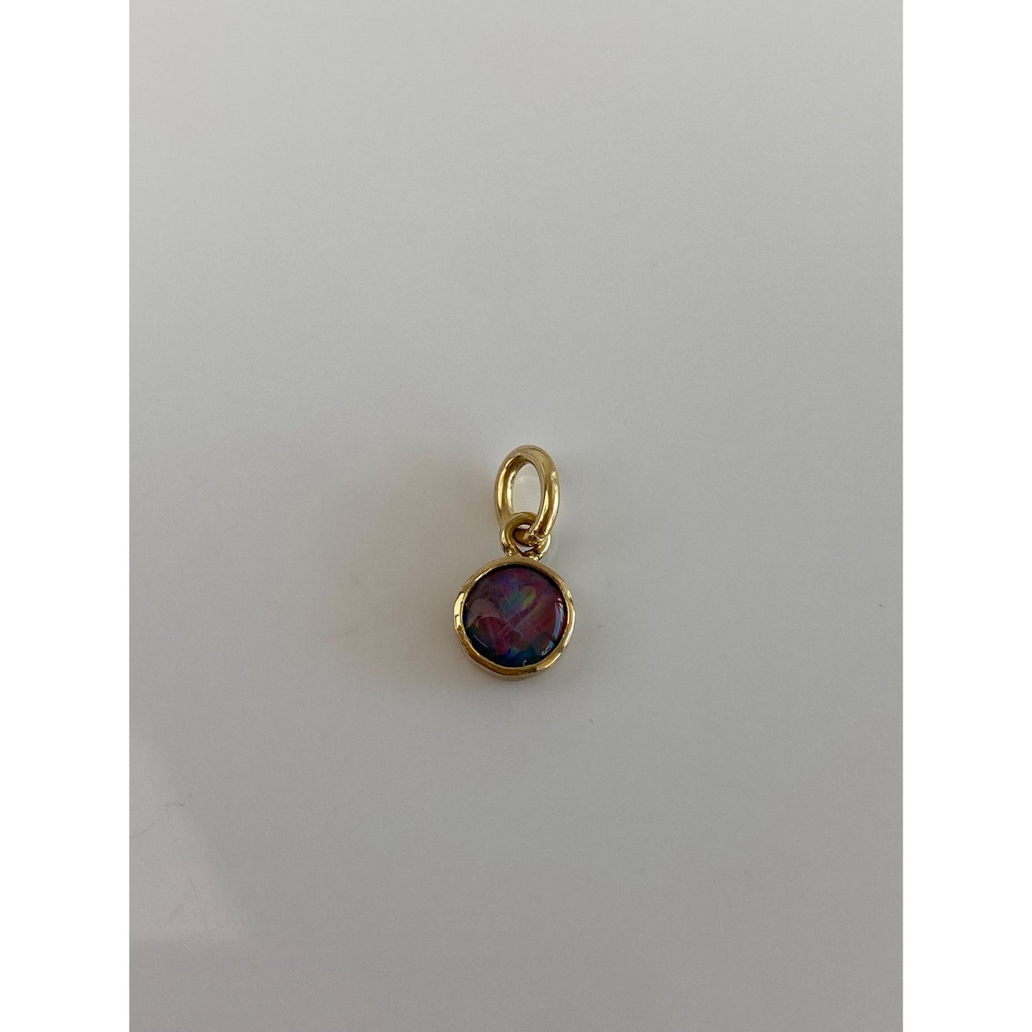 Vintage Solid 18k Yellow Gold Opal Charm