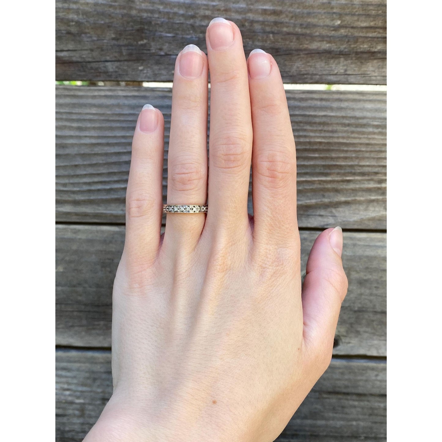 Vintage Solid 14k Yellow Gold Diamond Ring Band - Size 5.25