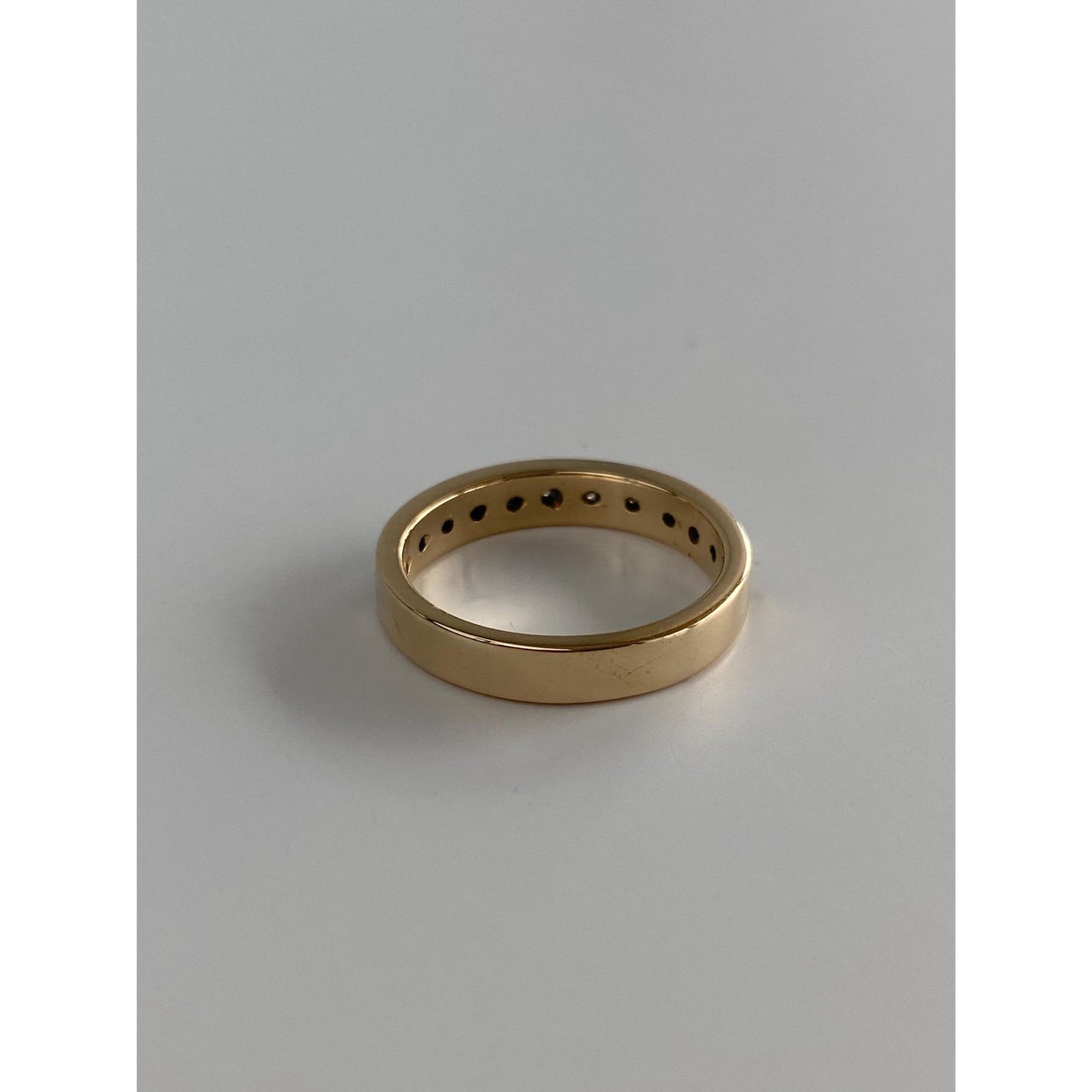 Vintage Solid 14k Yellow Gold Diamond Ring Band - Size 5.25