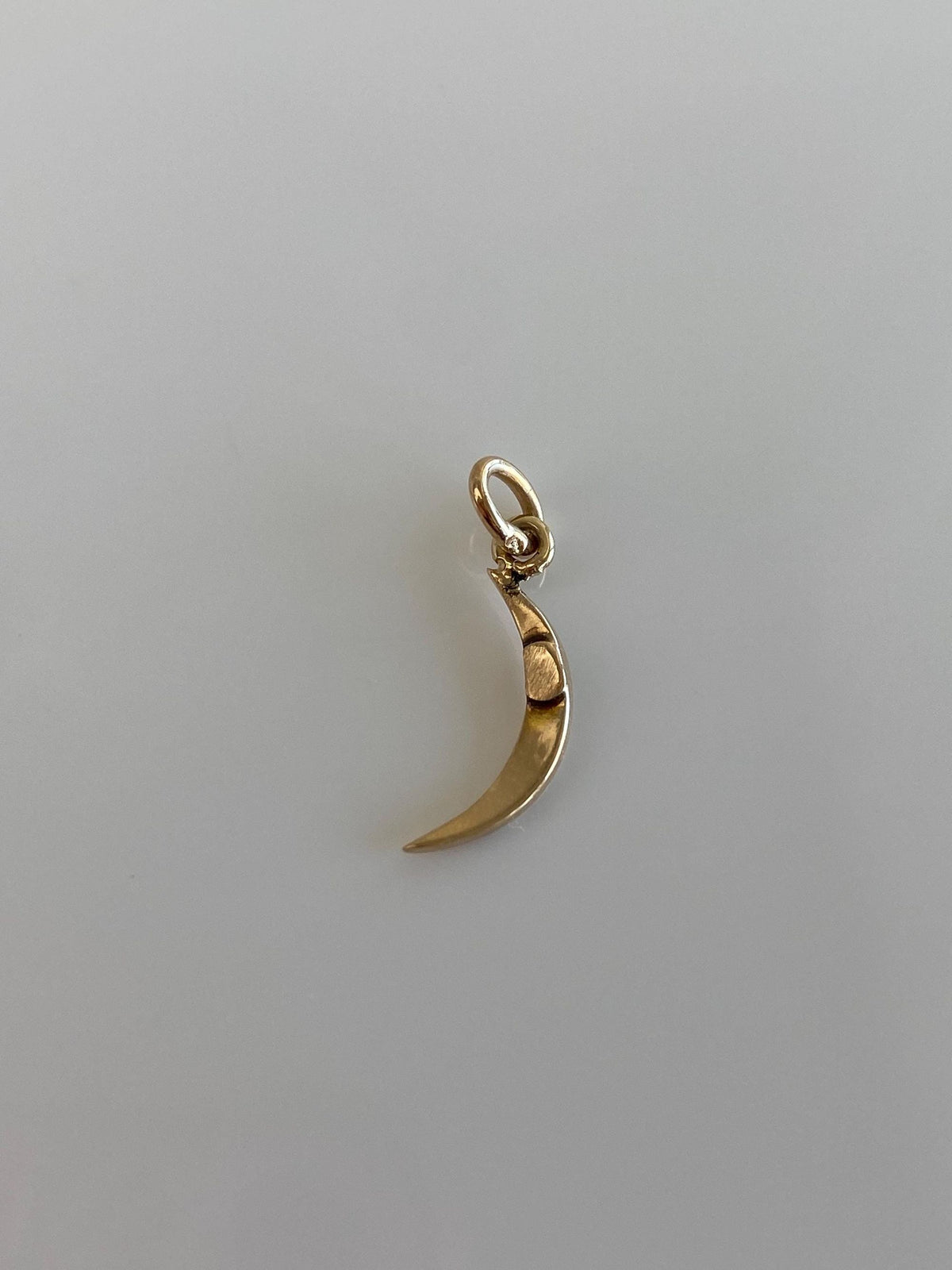 Vintage 10k Yellow Gold Seed Pearls Crescent Moon Stick Pin Conversion Charm