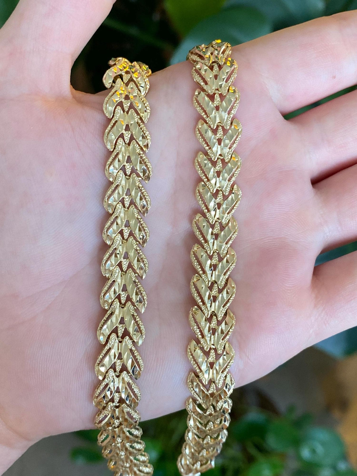 Vintage Solid 14k Yellow Gold Diamond Cut Fancy Link Chain Necklace - 18.25 inches