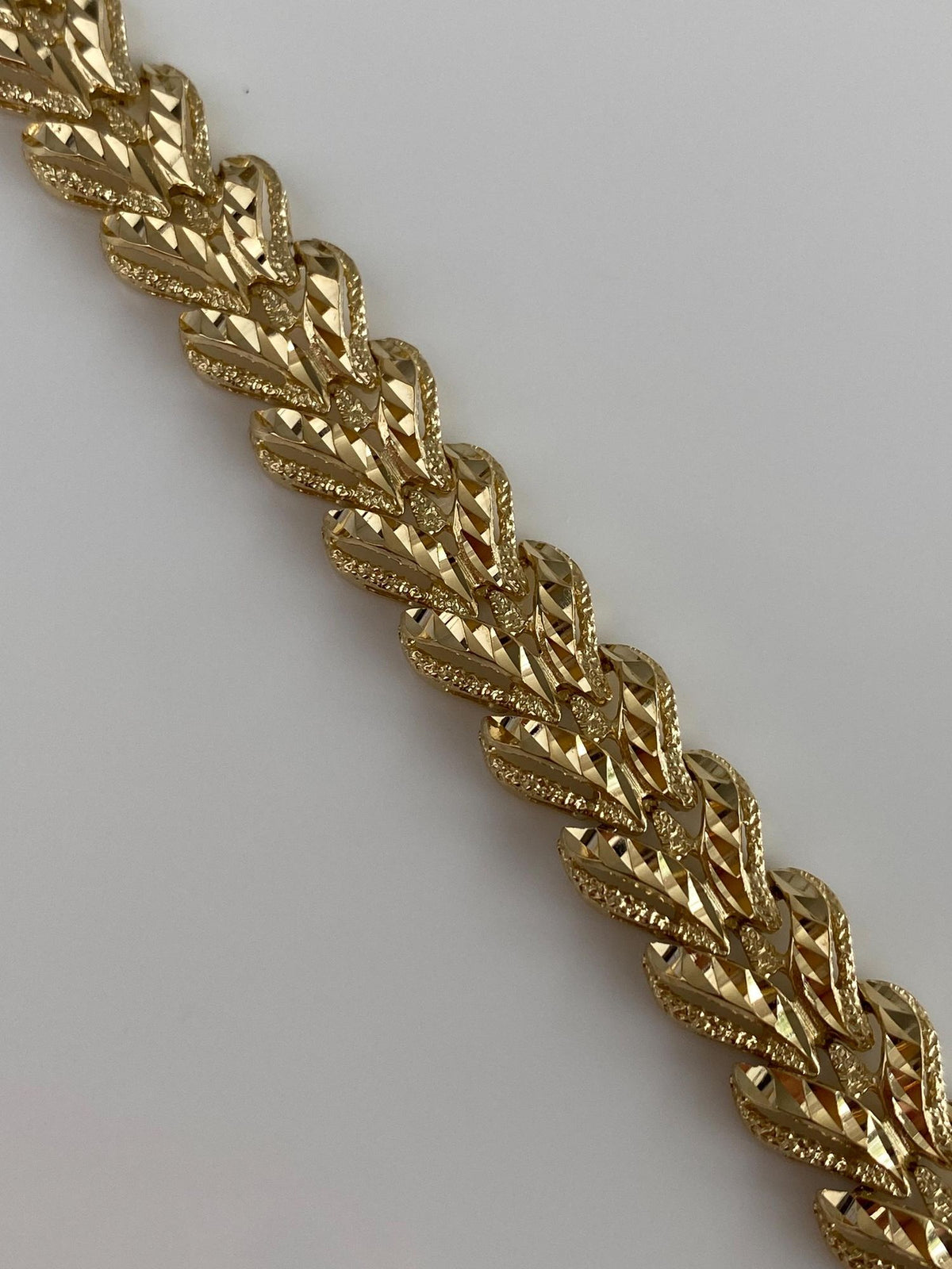 Vintage Solid 14k Yellow Gold Diamond Cut Fancy Link Chain Necklace - 18.25 inches