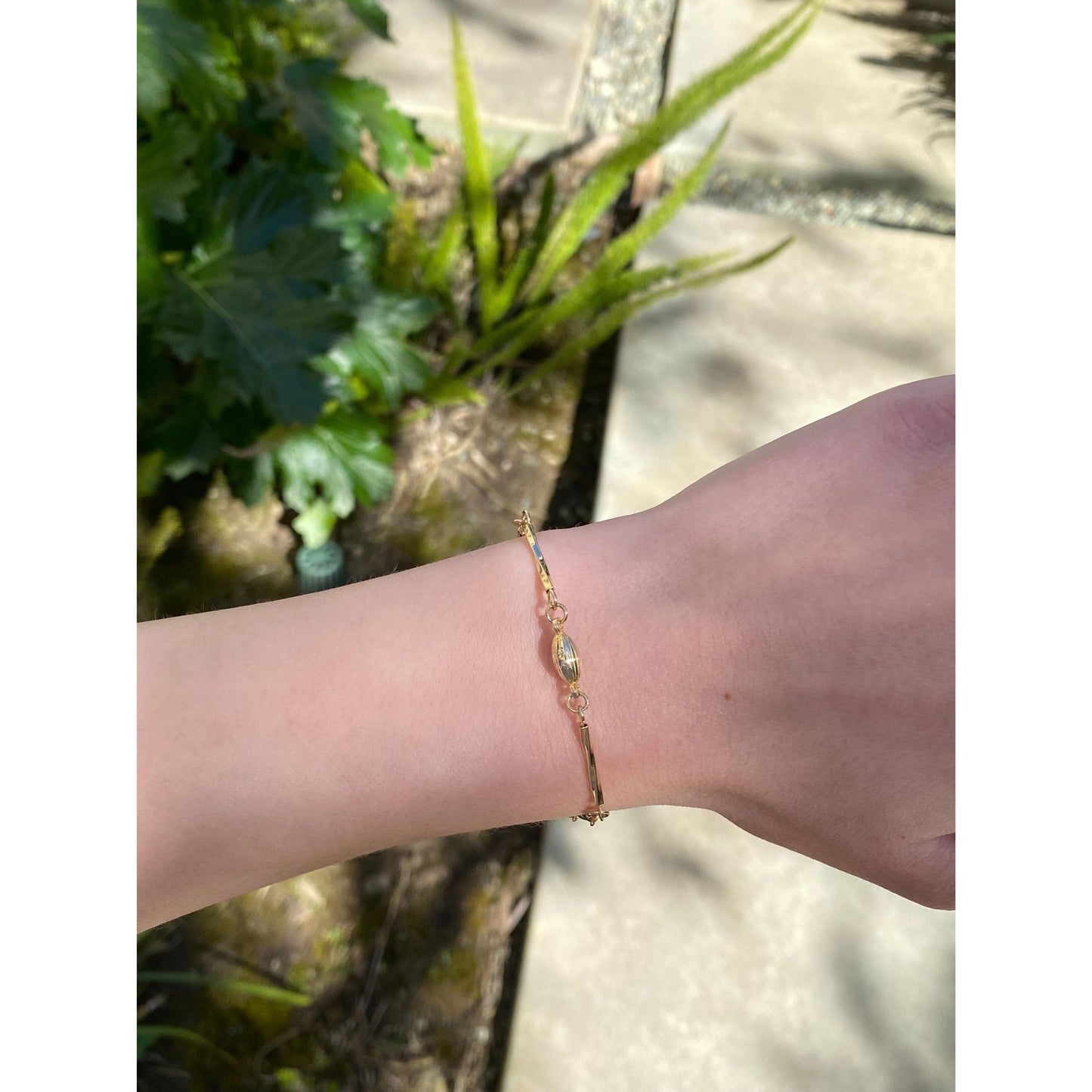 Vintage 18k Yellow Gold Ball Link Bracelet - 6.75 inches