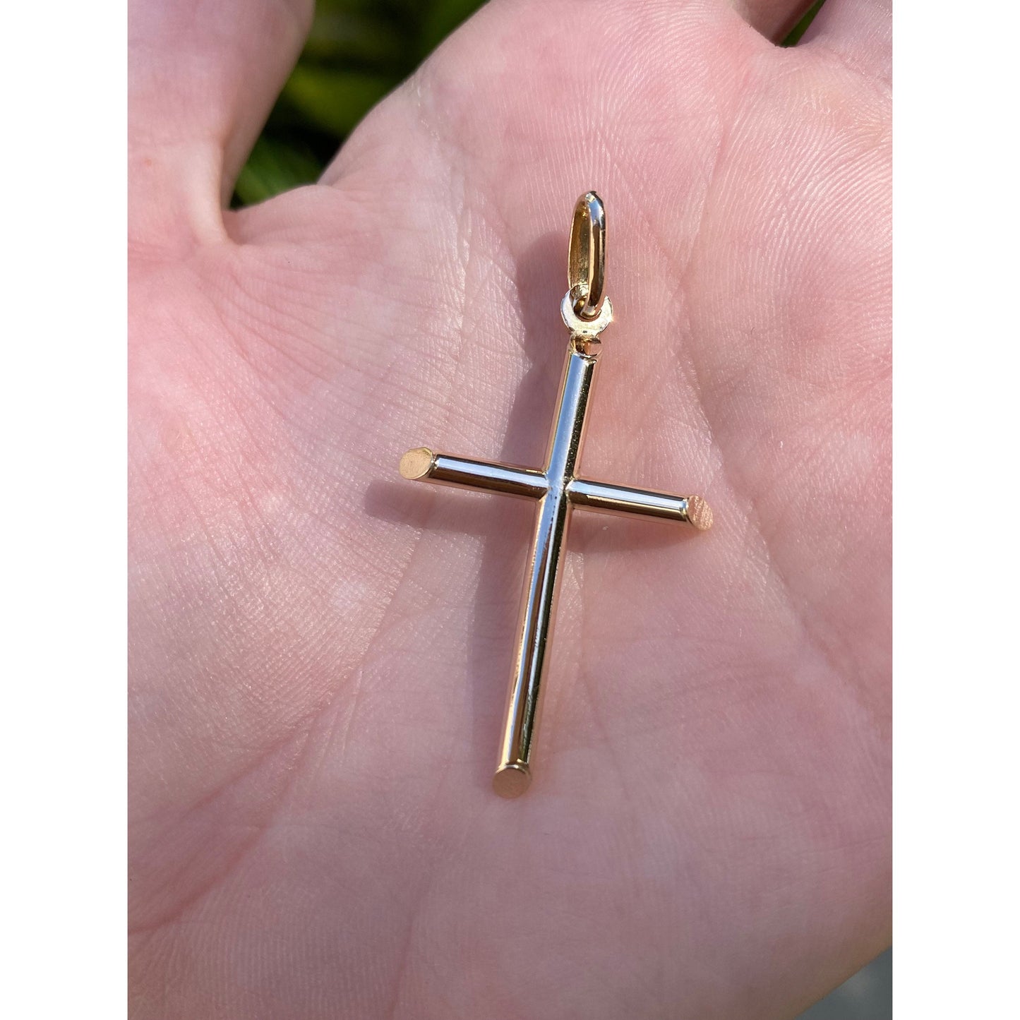 Vintage 14k Yellow Gold Cross Charm