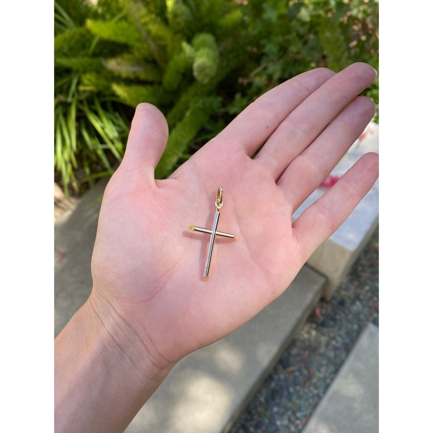 Vintage 14k Yellow Gold Cross Charm