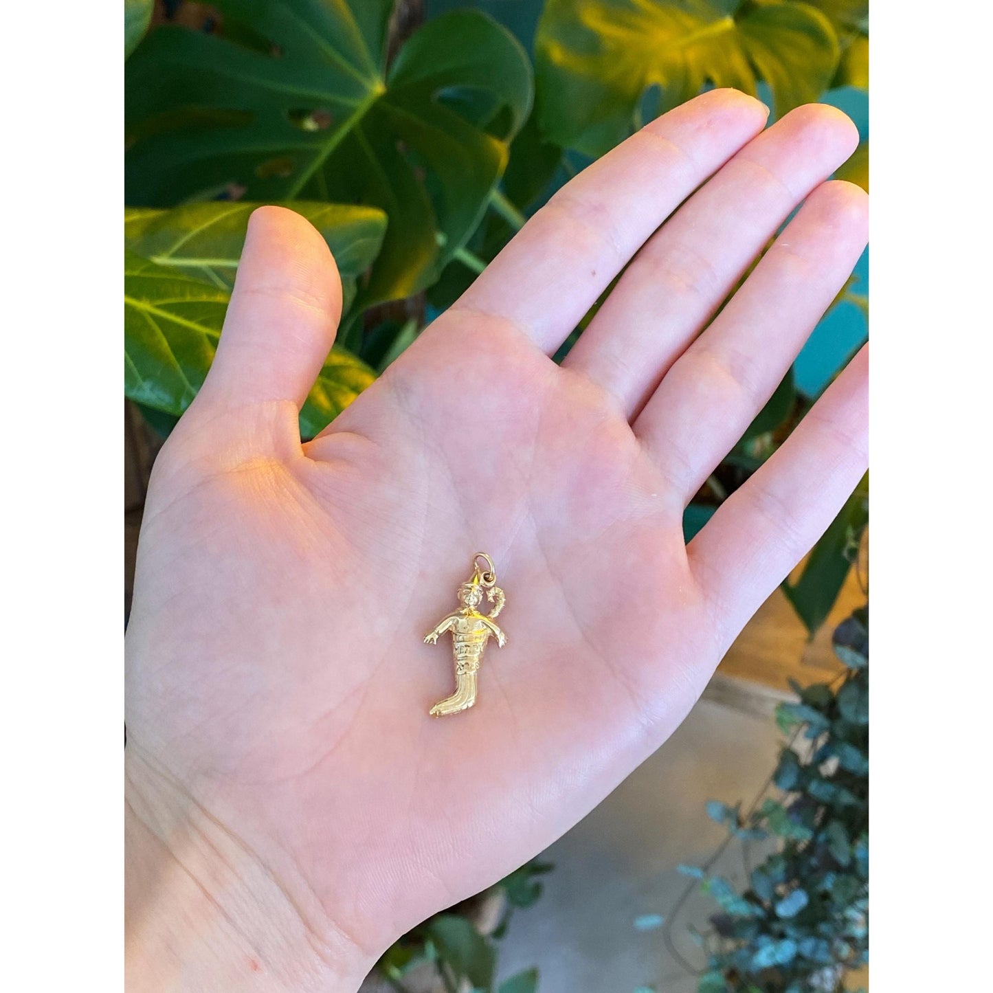 Vintage Solid 14k Yellow Gold Christmas Stocking Charm