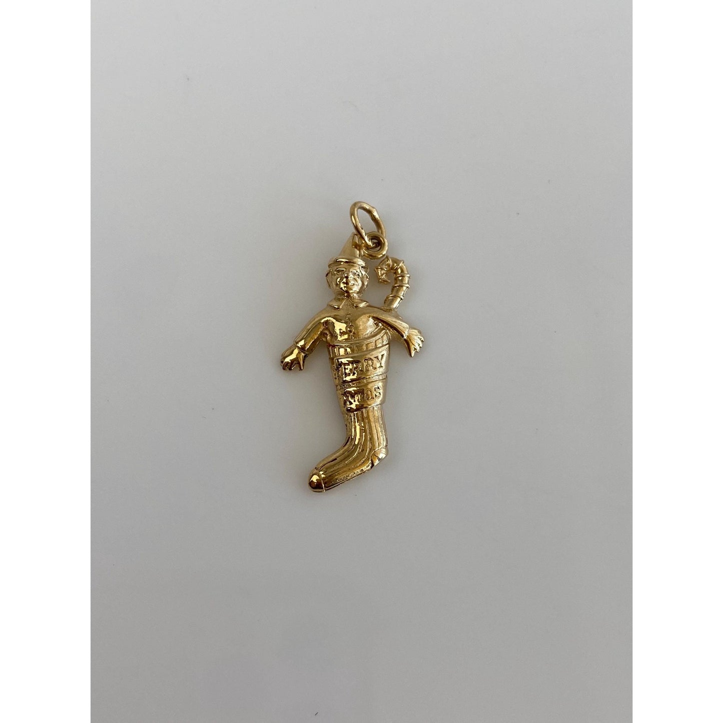 Vintage Solid 14k Yellow Gold Christmas Stocking Charm