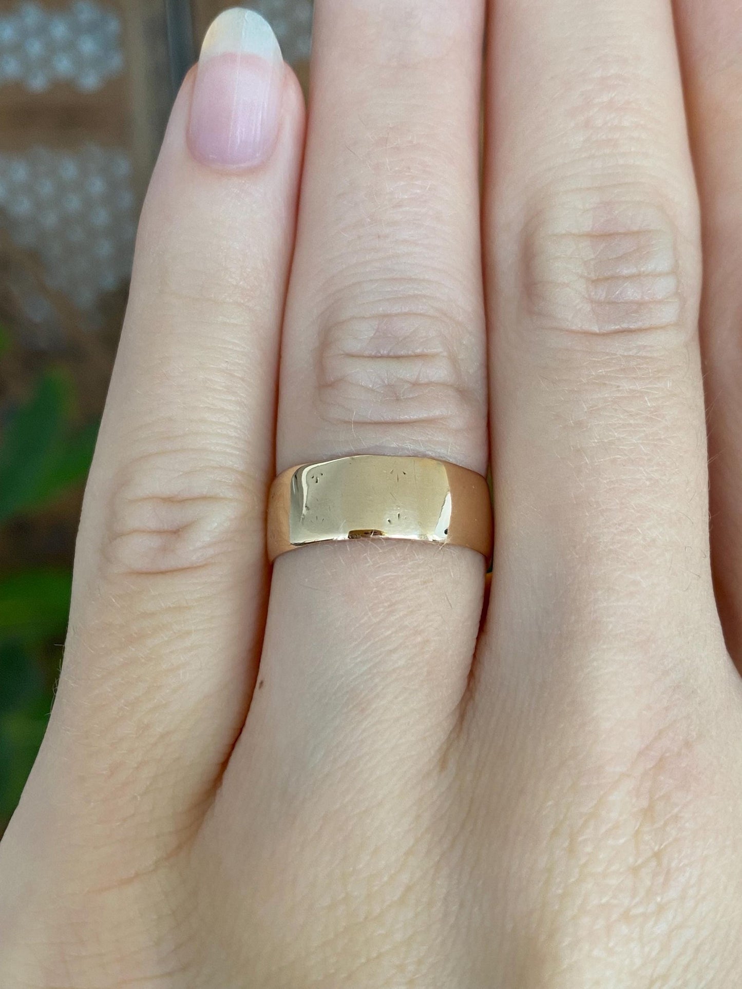Vintage Solid 12k Rosey Gold Ring Band - Size 5.75