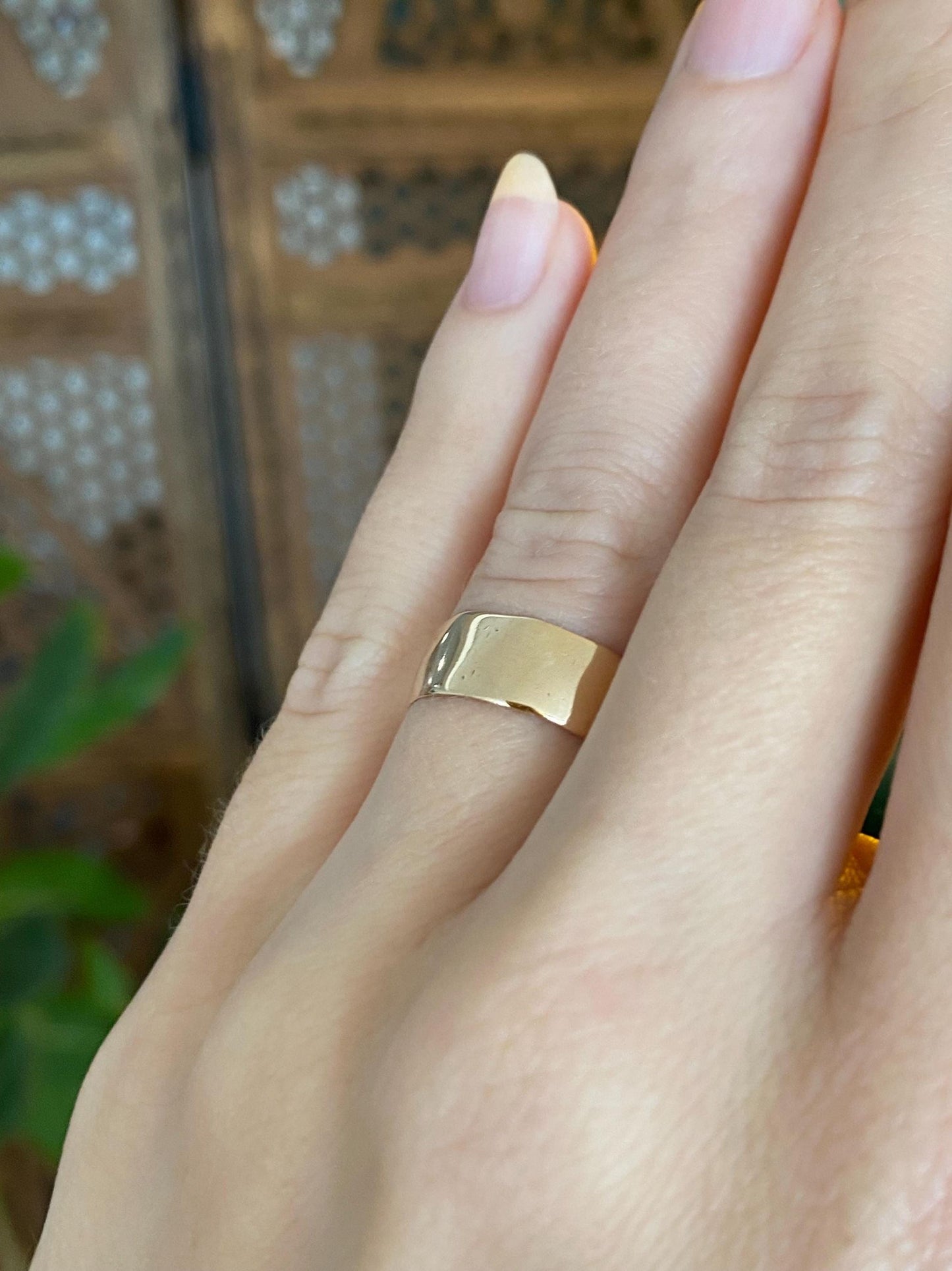 Vintage Solid 12k Rosey Gold Ring Band - Size 5.75