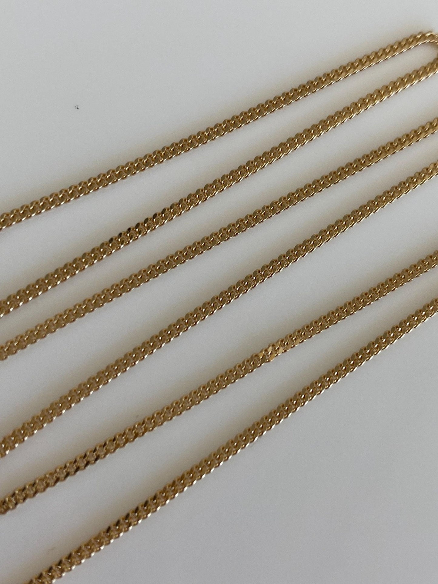 Vintage Solid 14k Yellow Gold Tight Curb Chain Necklace - 16.25 inches
