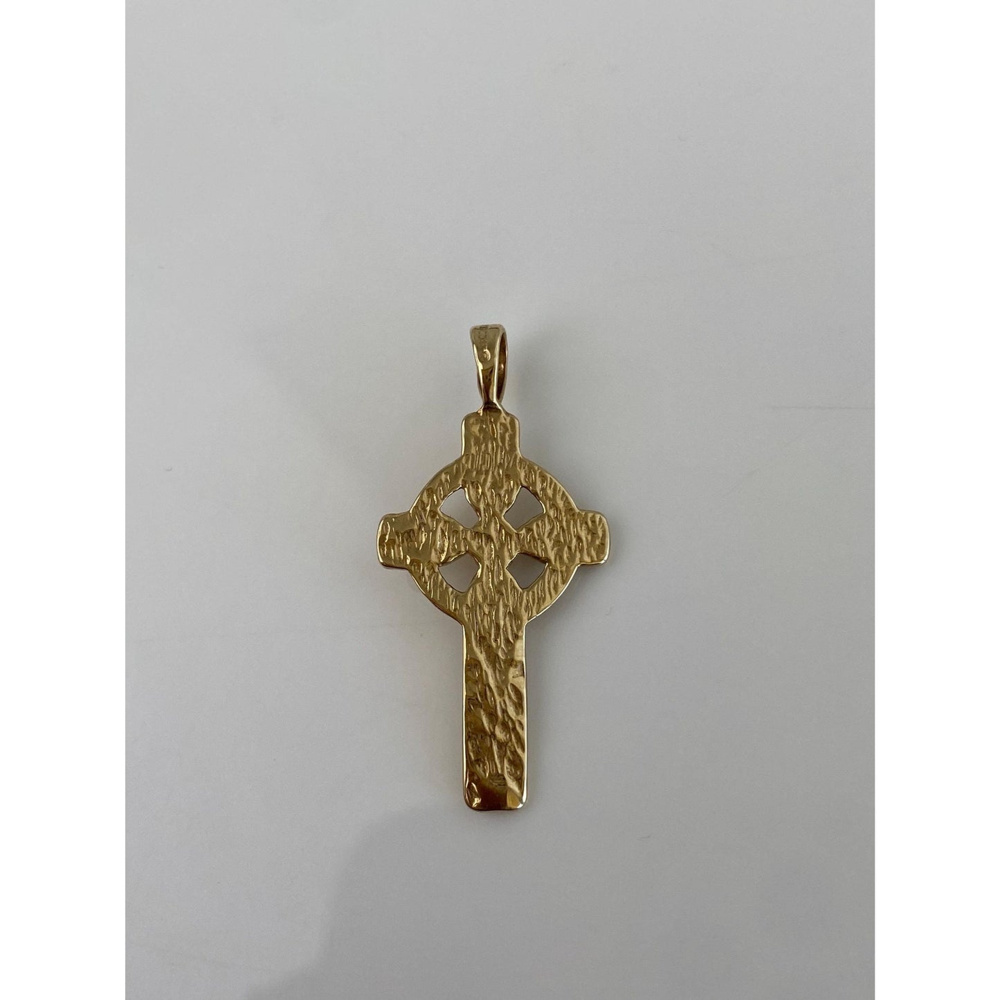 Vintage Solid 9k Yellow Gold Celtic Cross Charm