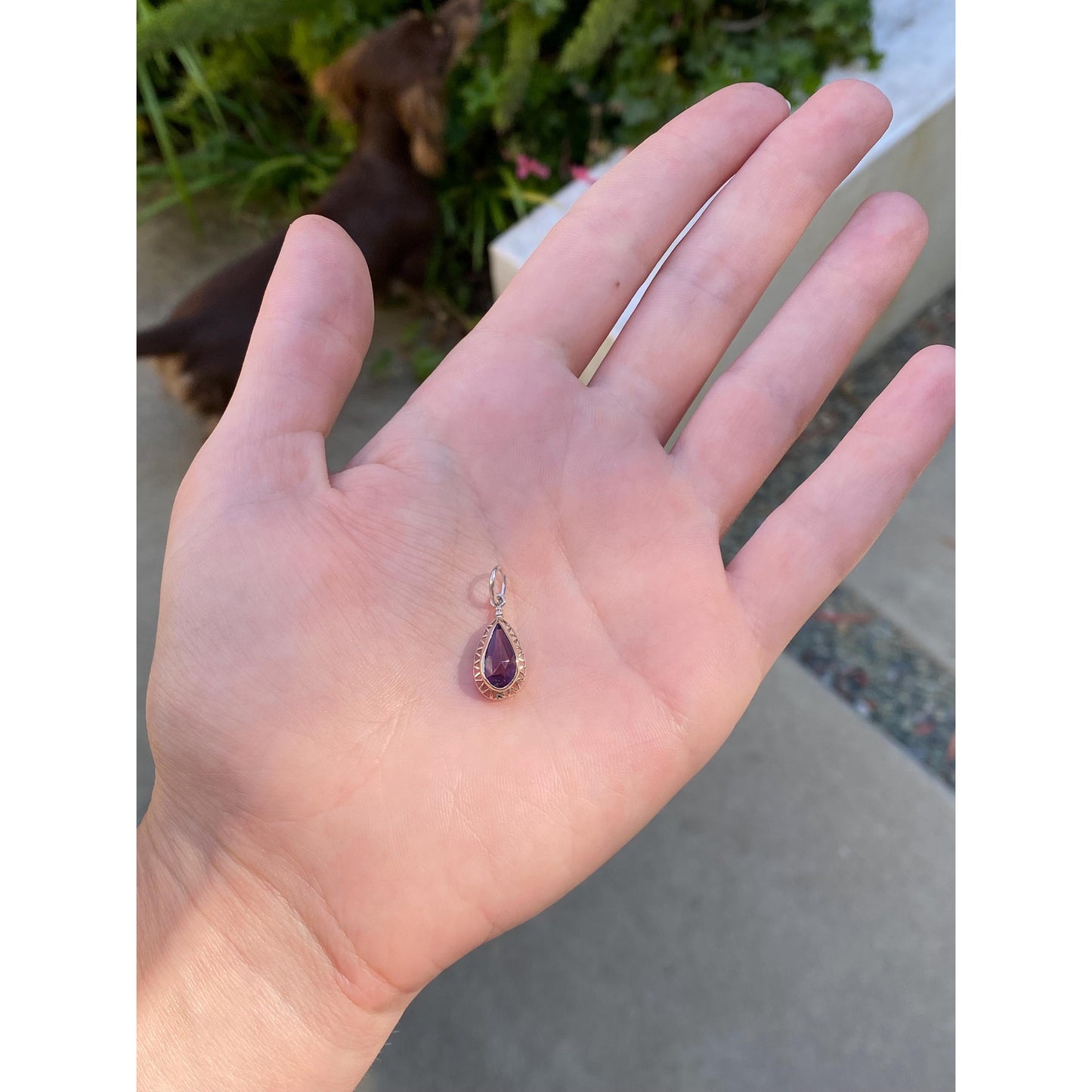 Vintage Solid 10k Yellow Gold Purple Cubic Zirconia Stick Pin Conversion Charm