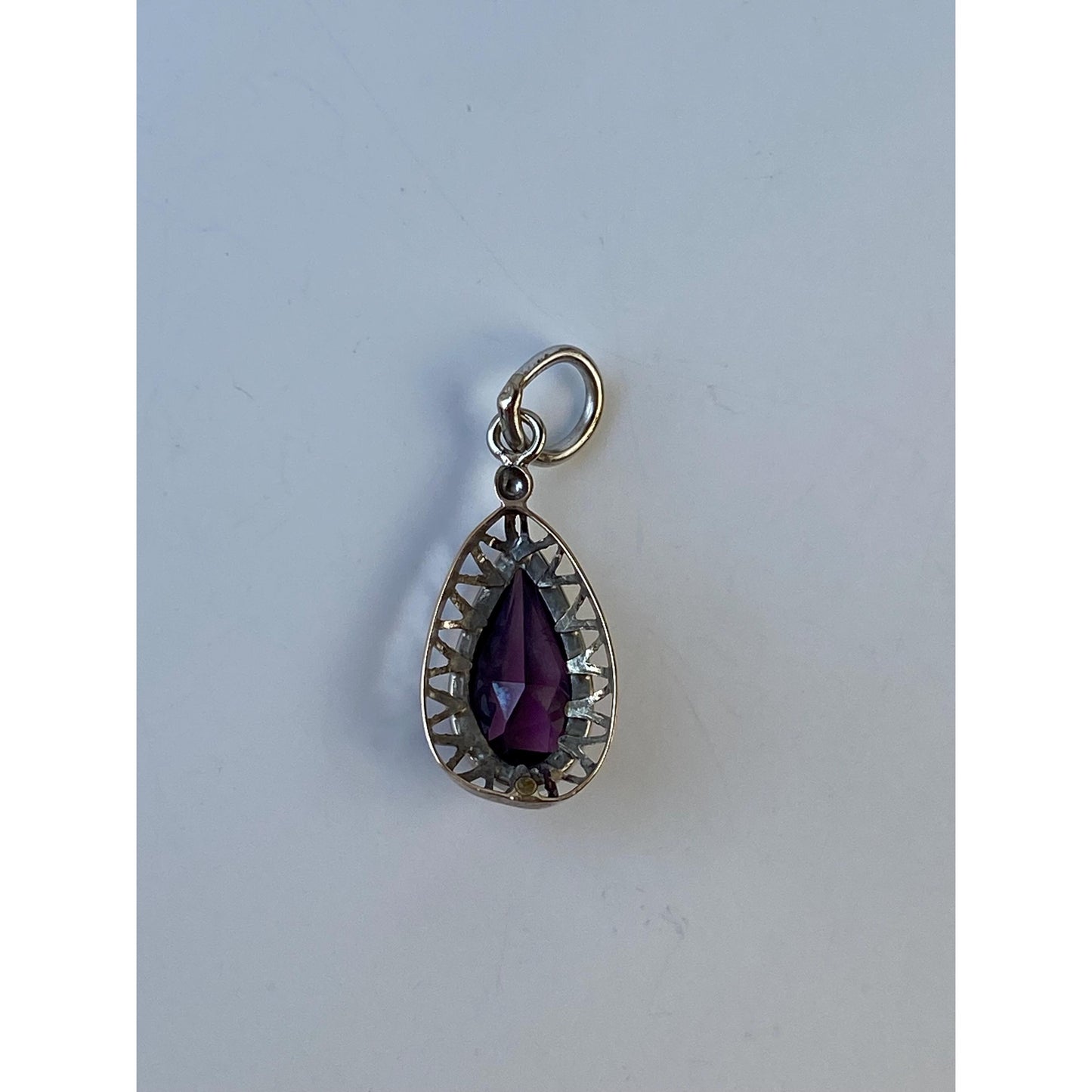 Vintage Solid 10k Yellow Gold Purple Cubic Zirconia Stick Pin Conversion Charm