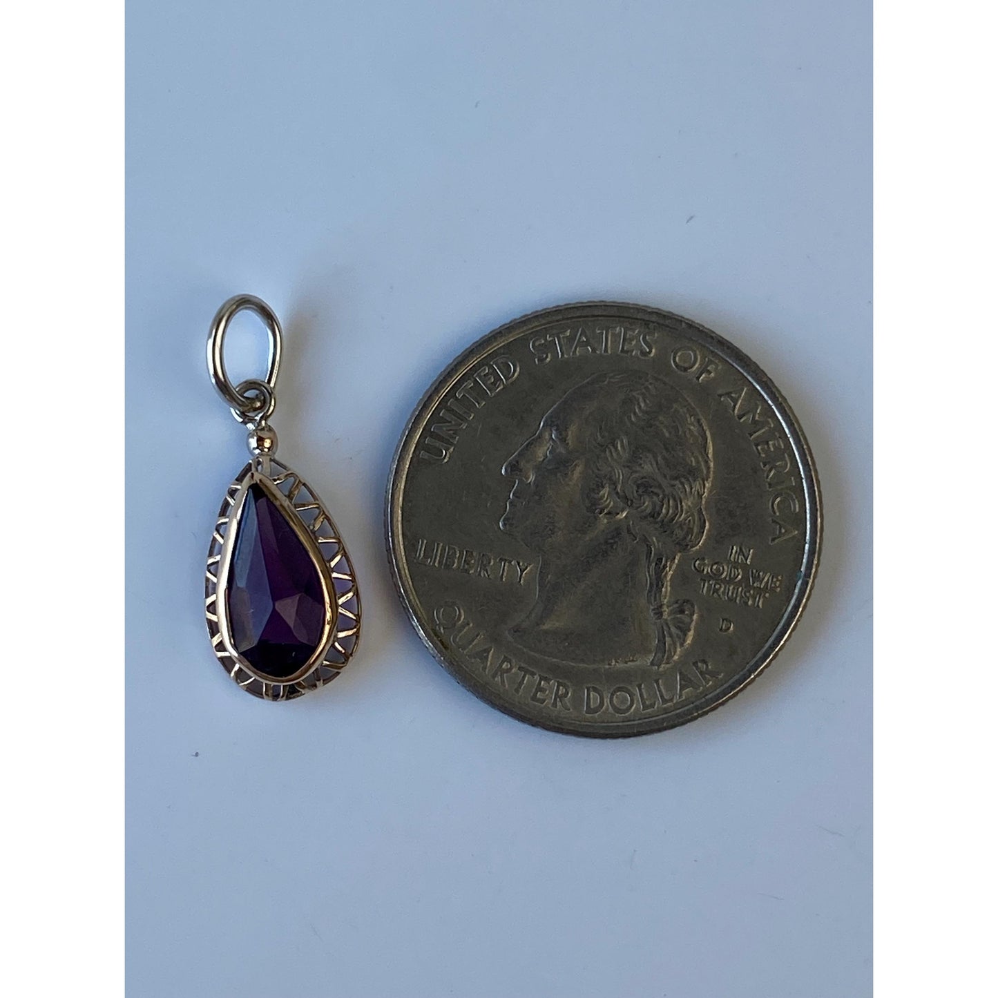 Vintage Solid 10k Yellow Gold Purple Cubic Zirconia Stick Pin Conversion Charm