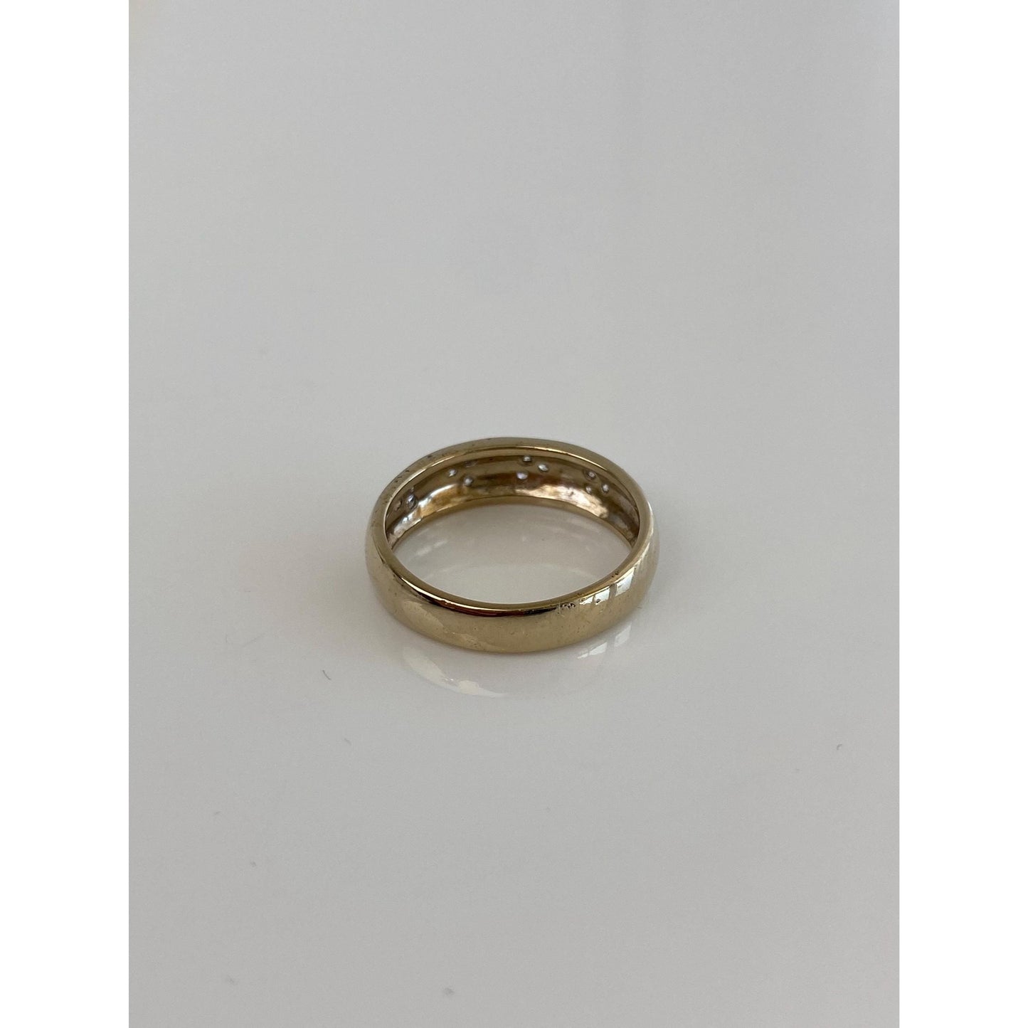 Vintage Solid 14k White Gold Cubic Zirconia Heart Ring - Size 6.5