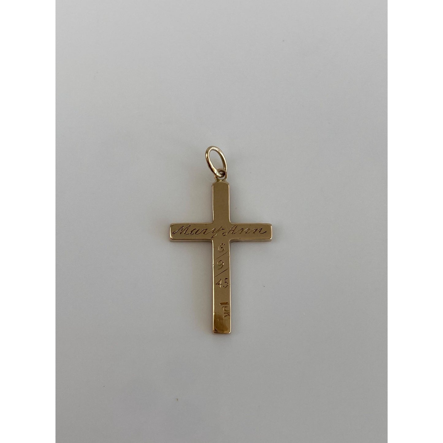 Vintage 10k Yellow Gold Lined Cross Charm