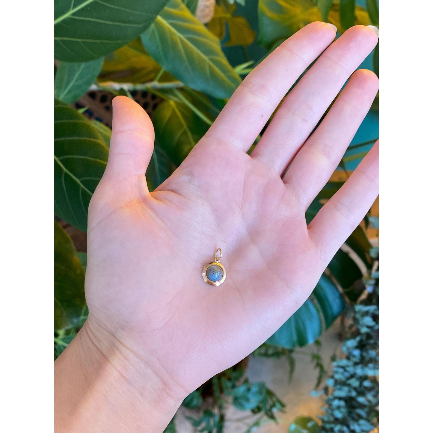 Vintage Solid 14k Yellow Gold Agate Stick Pin Conversion Charm