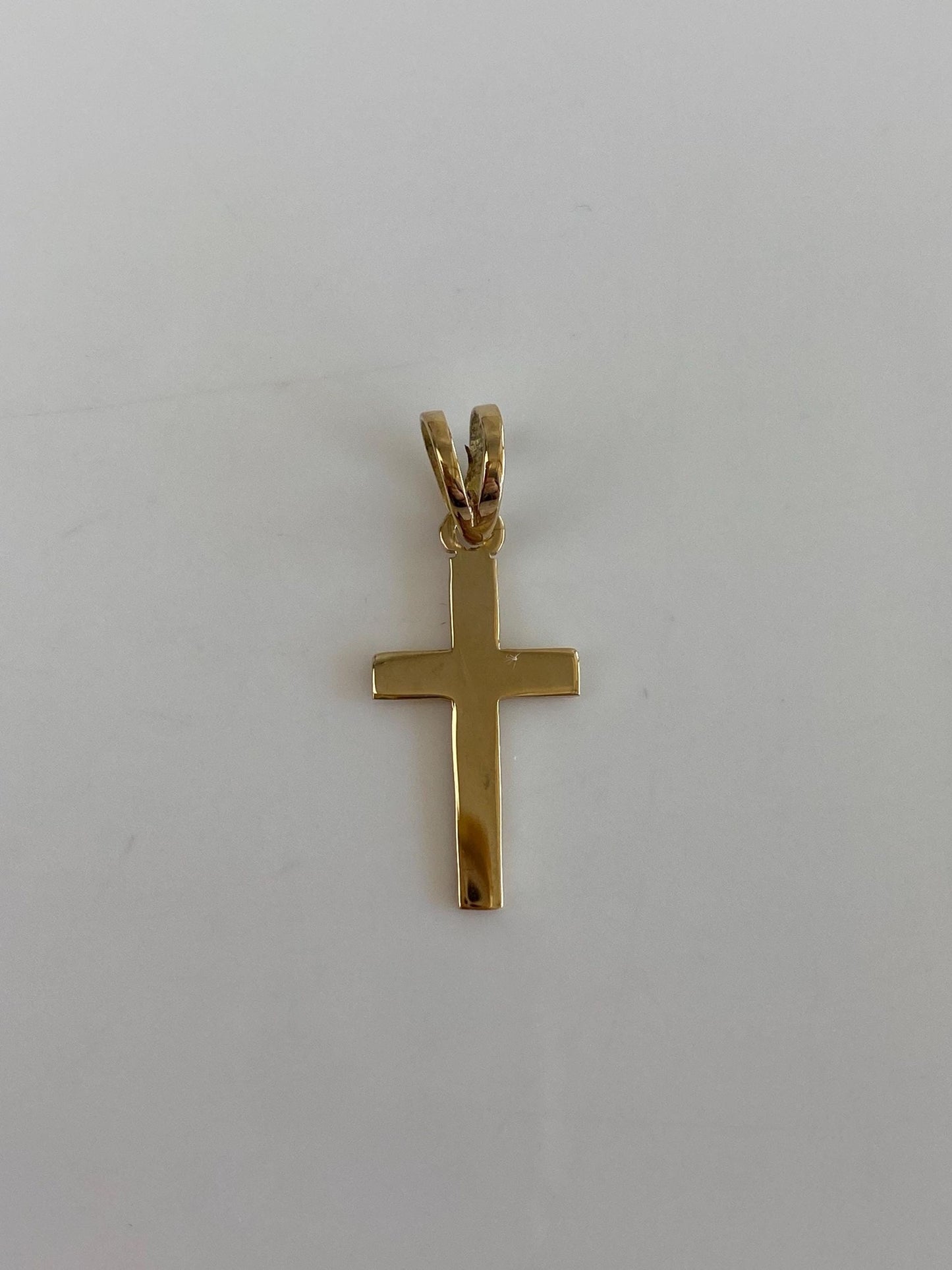 Vintage Solid 18k Yellow Gold Cross Charm