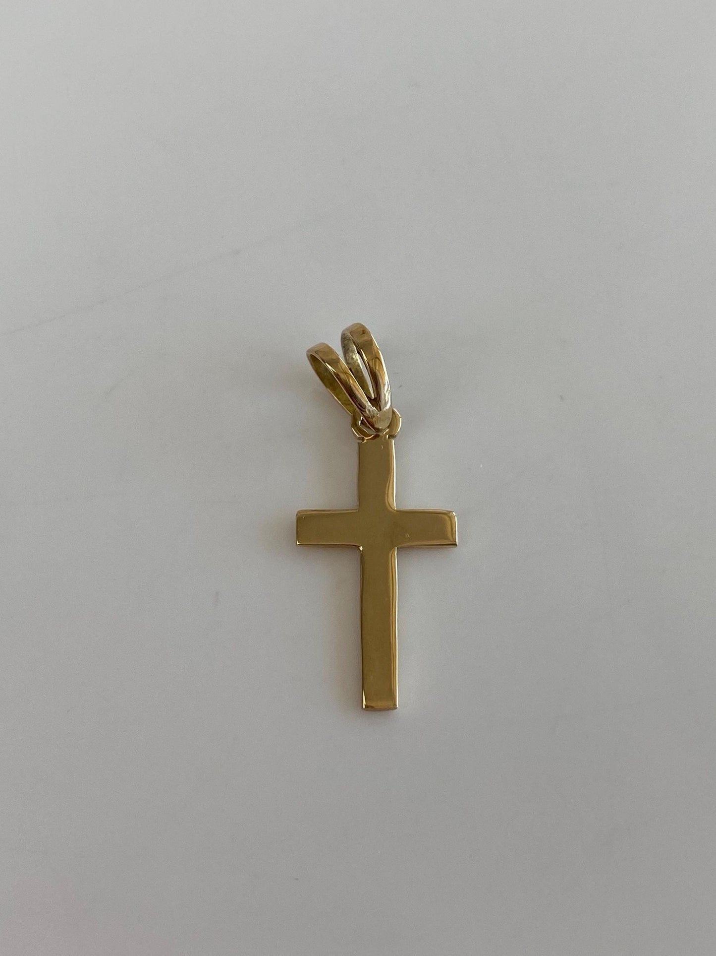 Vintage Solid 18k Yellow Gold Cross Charm