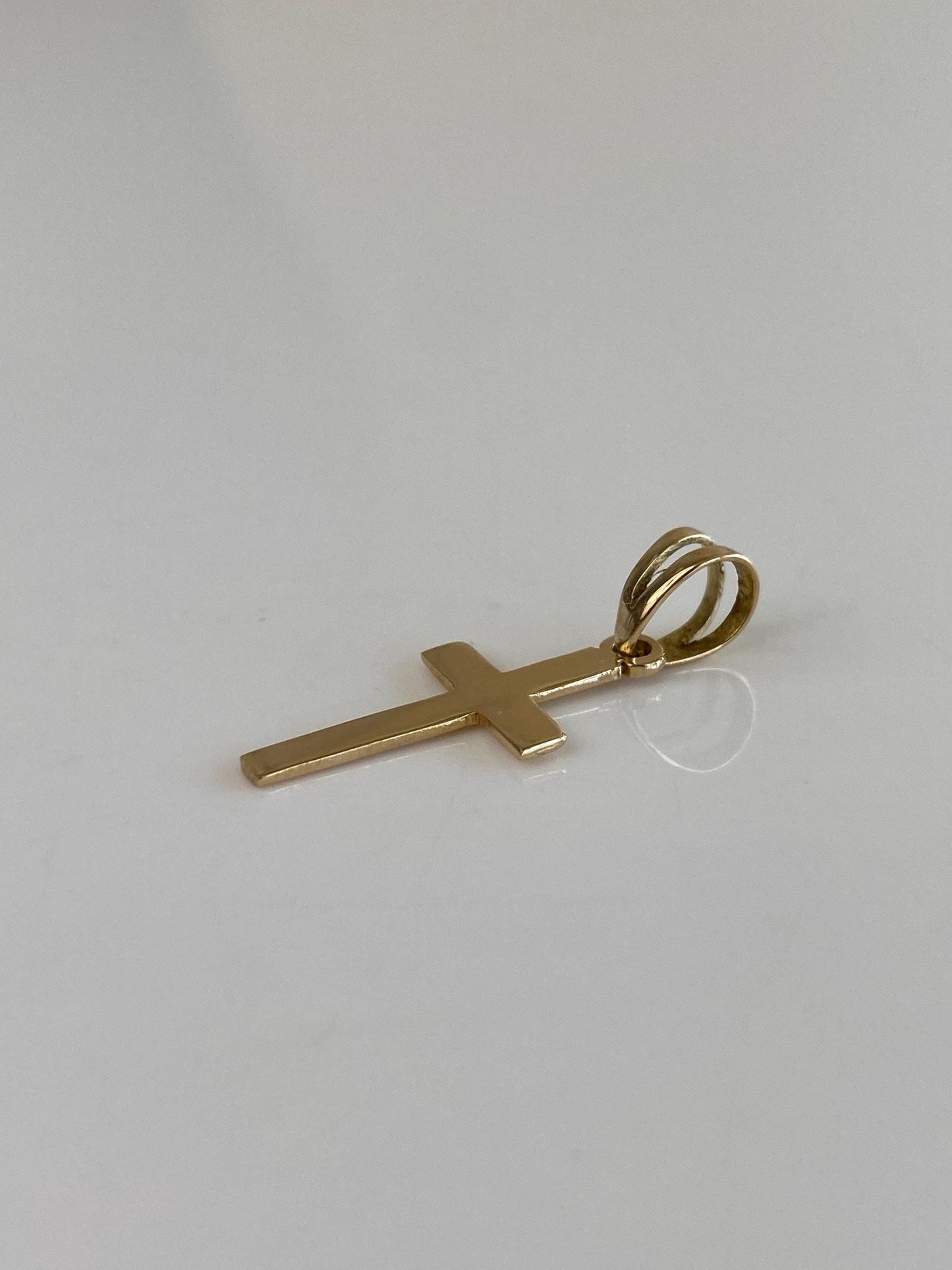 Vintage Solid 18k Yellow Gold Cross Charm