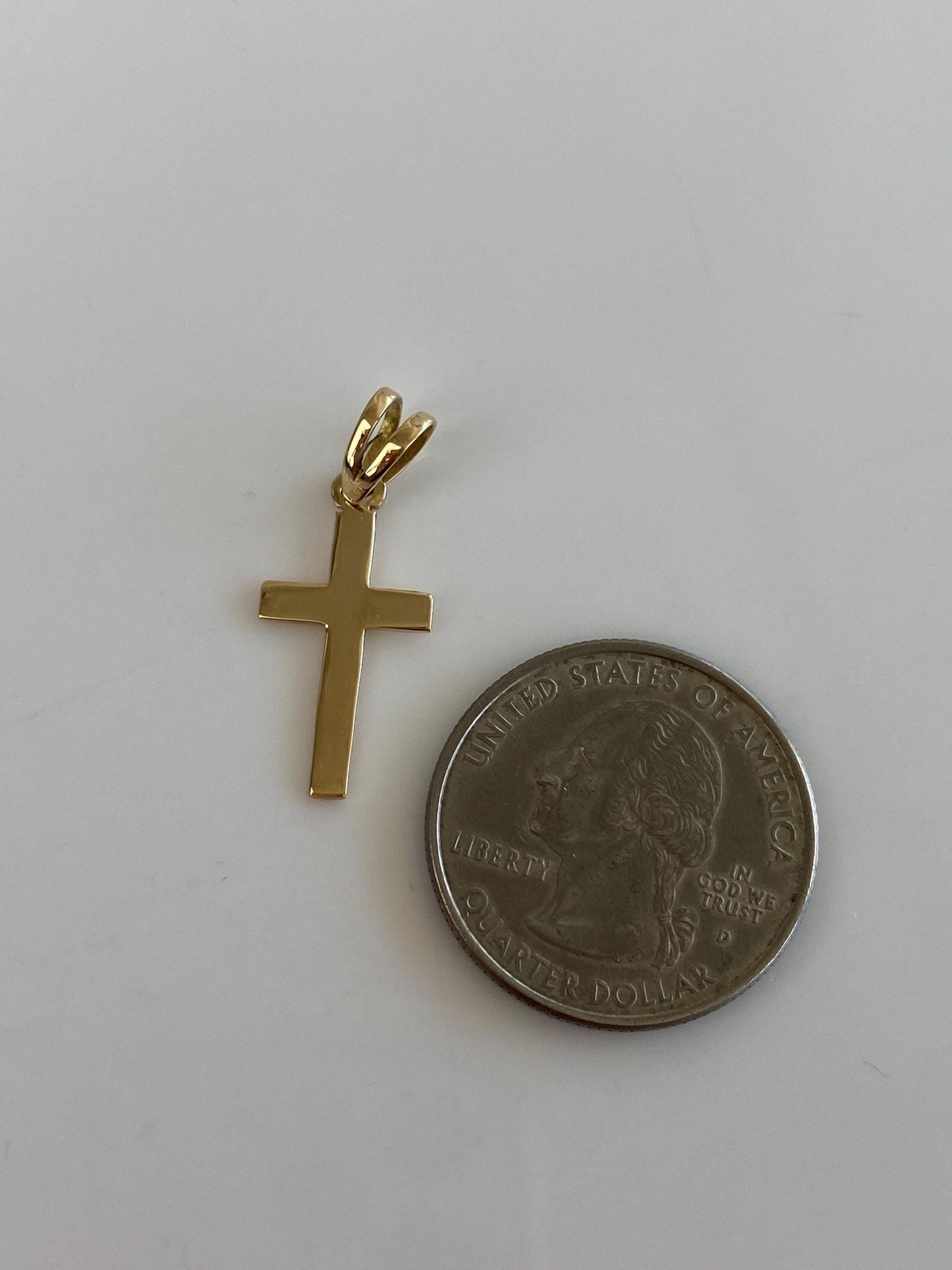 Vintage Solid 18k Yellow Gold Cross Charm
