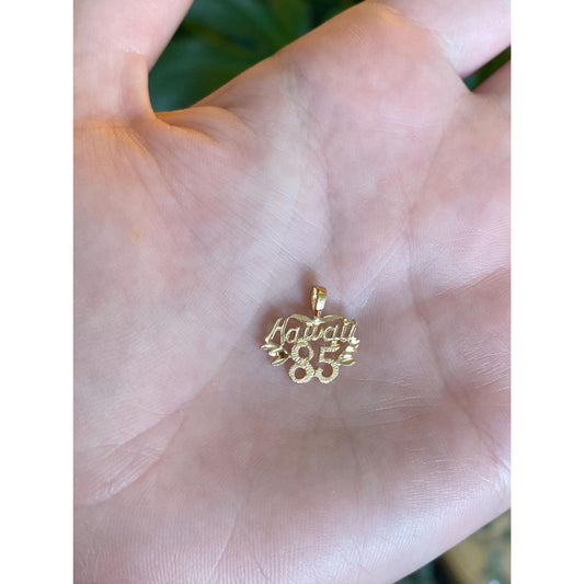 Vintage Solid 14k Yellow Gold Hawaii 85 Charm