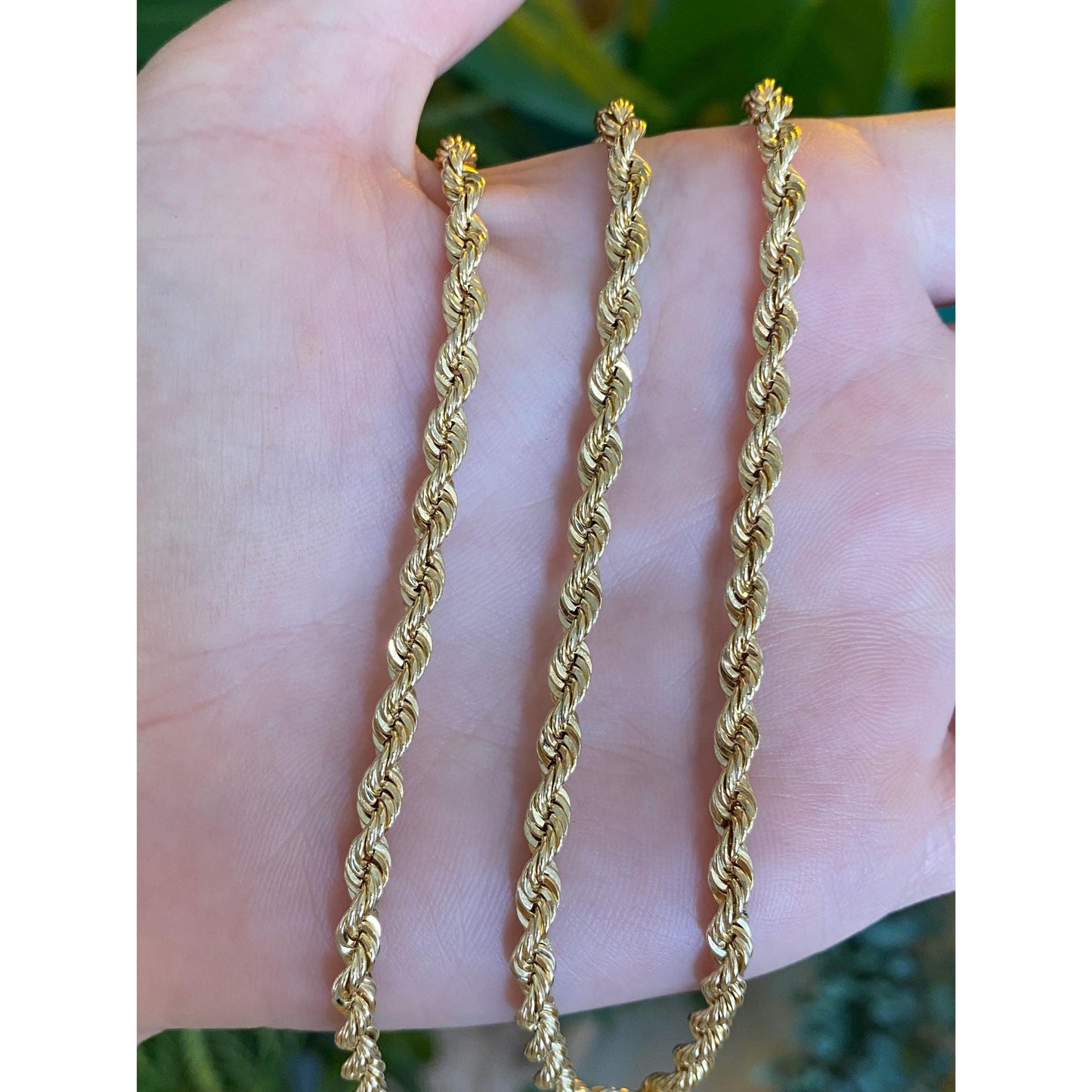 Vintage Solid 14k Yellow Gold Chunky Rope Chain Necklace - 18.25 inches