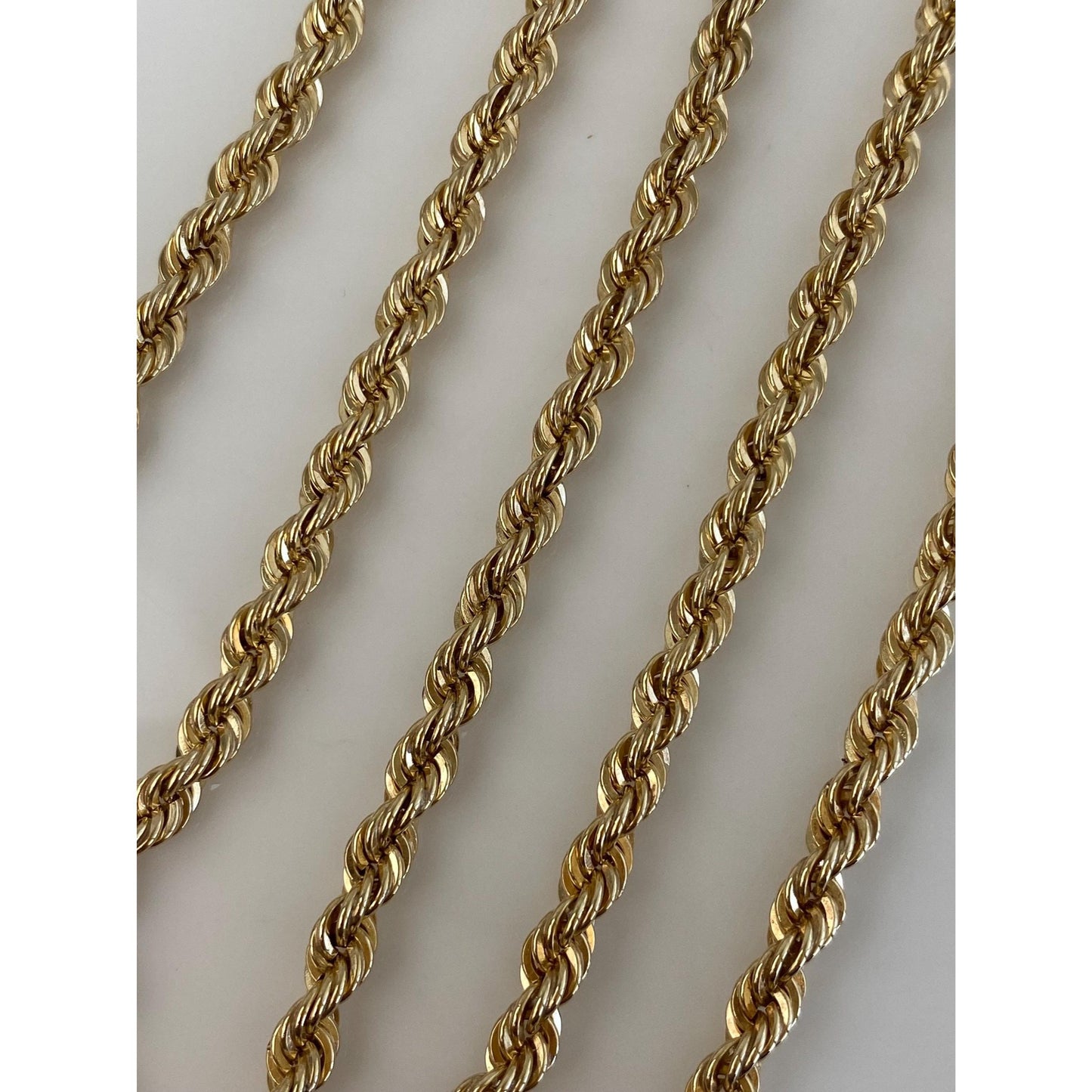 Vintage Solid 14k Yellow Gold Chunky Rope Chain Necklace - 18.25 inches