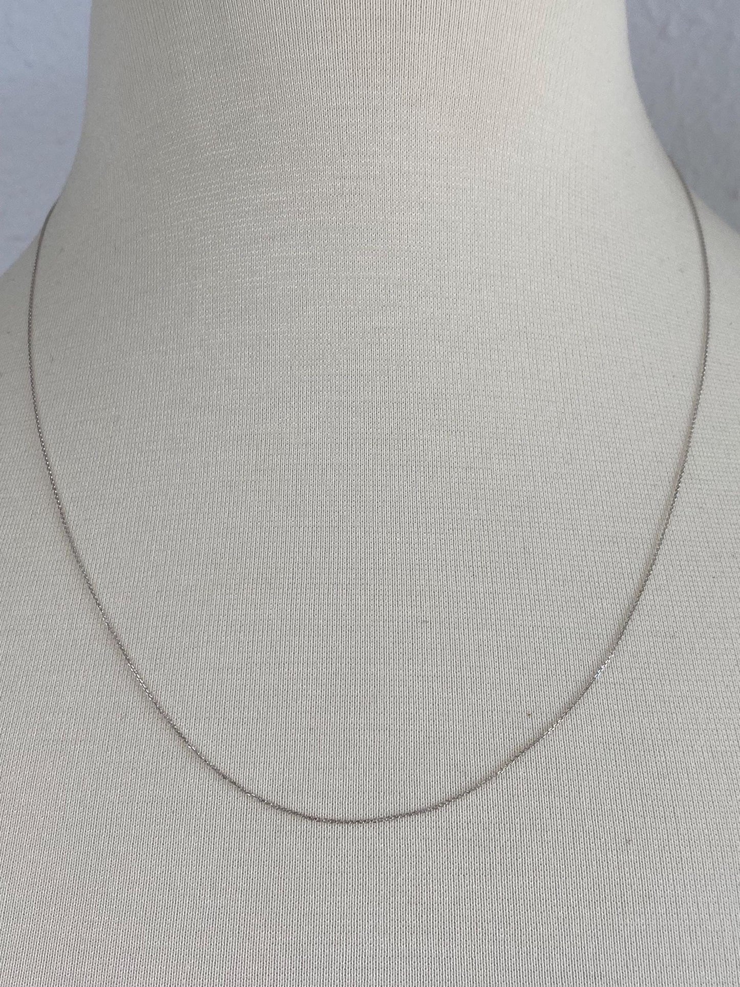 Vintage Solid 10k White Gold Dainty Tight Biker Link Chain Necklace - 21 inches