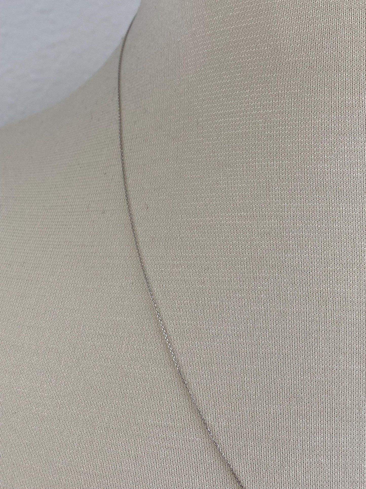 Vintage Solid 10k White Gold Dainty Tight Biker Link Chain Necklace - 21 inches