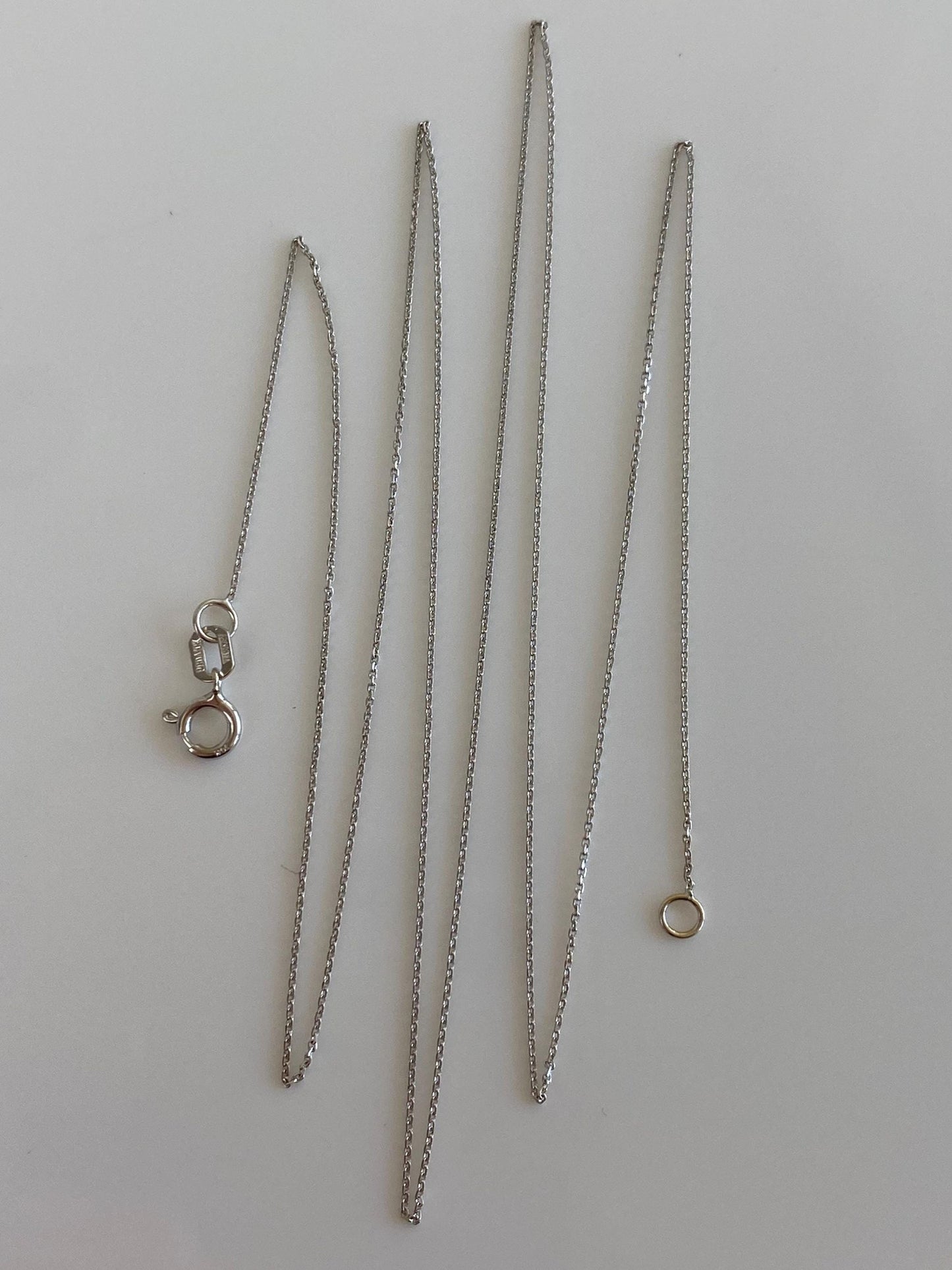 Vintage Solid 10k White Gold Dainty Tight Biker Link Chain Necklace - 21 inches