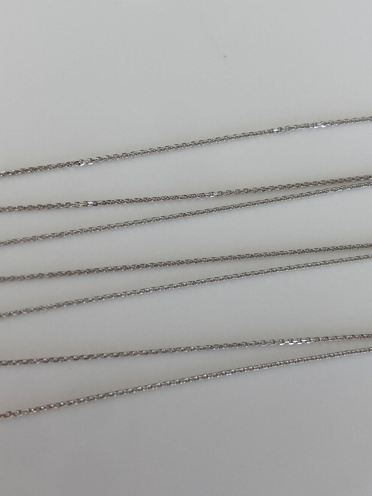 Vintage Solid 10k White Gold Dainty Tight Biker Link Chain Necklace - 21 inches