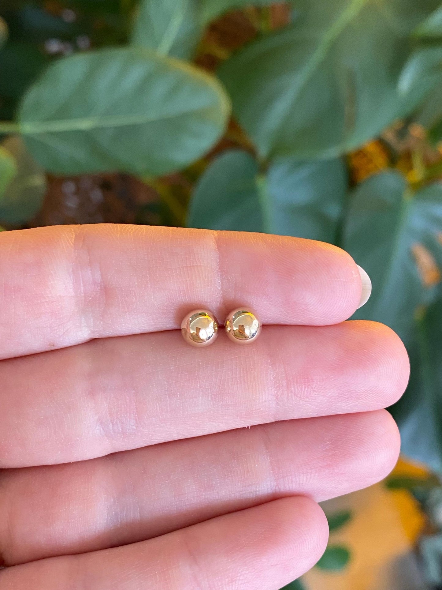 Vintage 14k Yellow Gold Ball Stud Earrings