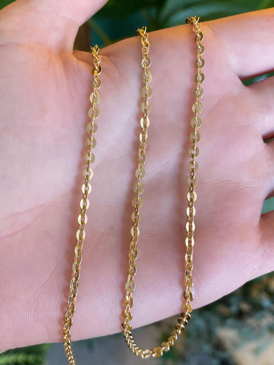 Vintage Solid 18k Yellow Gold Cable Chain Necklace - 23.75 inches