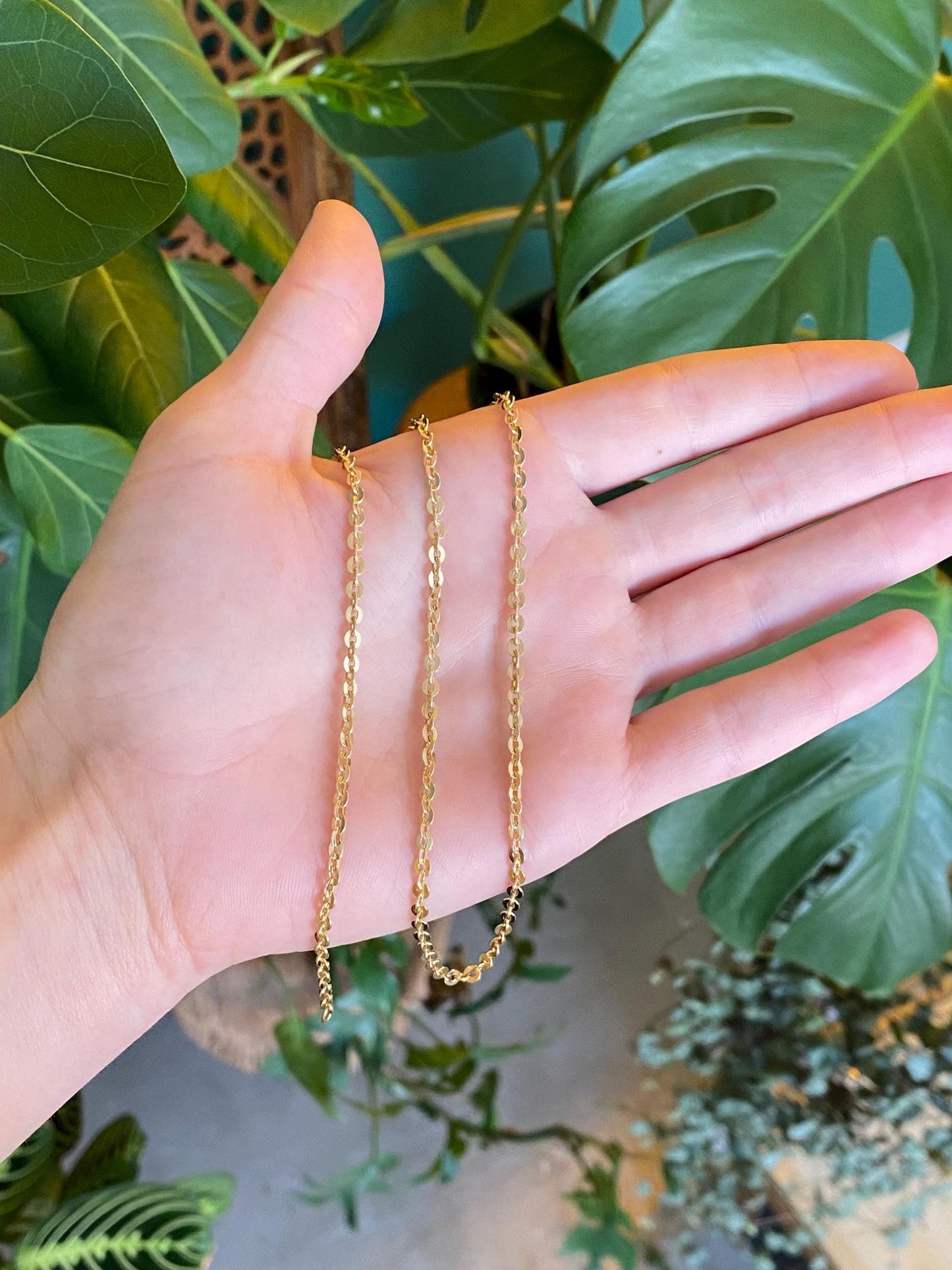 Vintage Solid 18k Yellow Gold Cable Chain Necklace - 23.75 inches