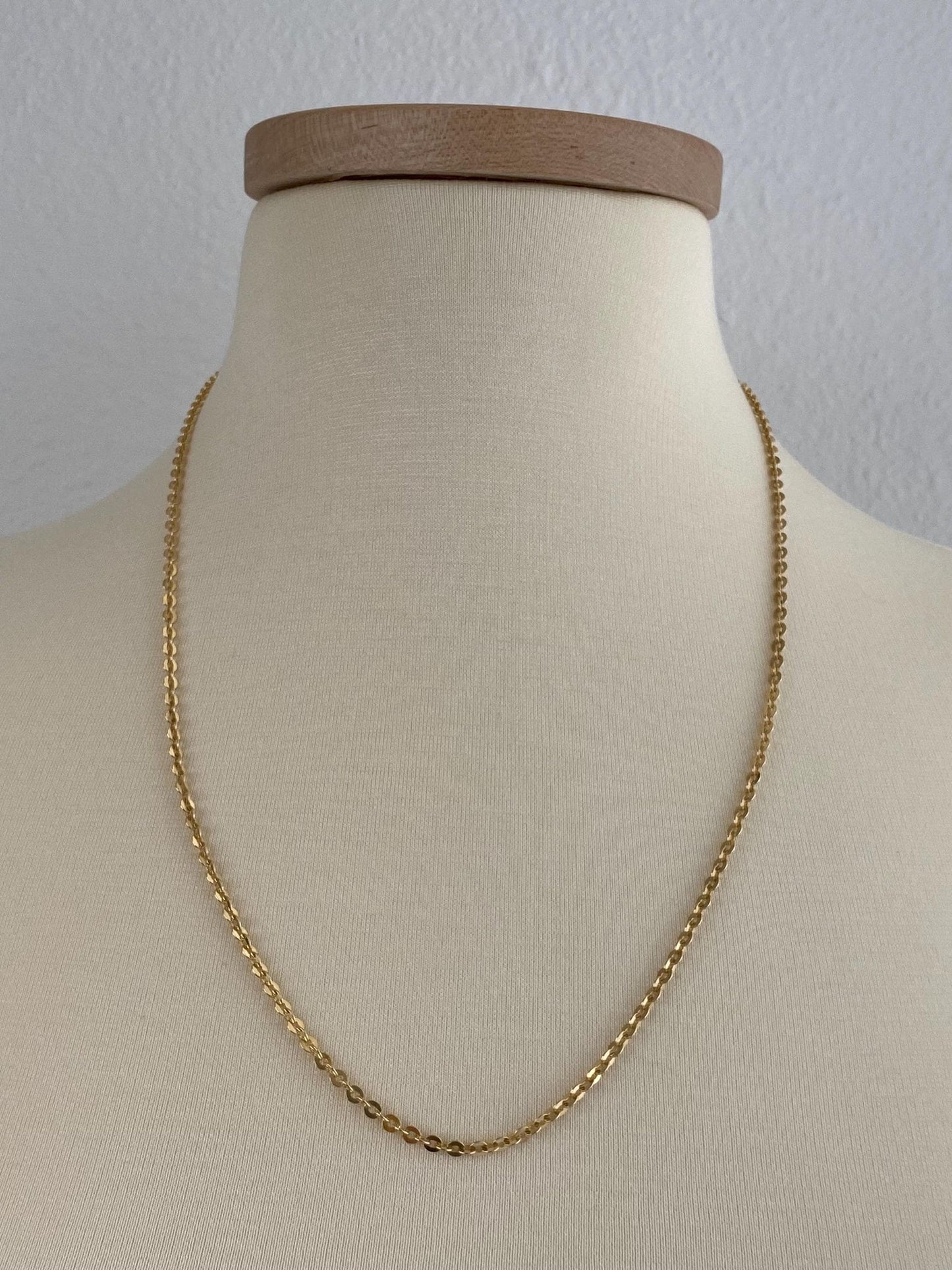 Vintage Solid 18k Yellow Gold Cable Chain Necklace - 23.75 inches