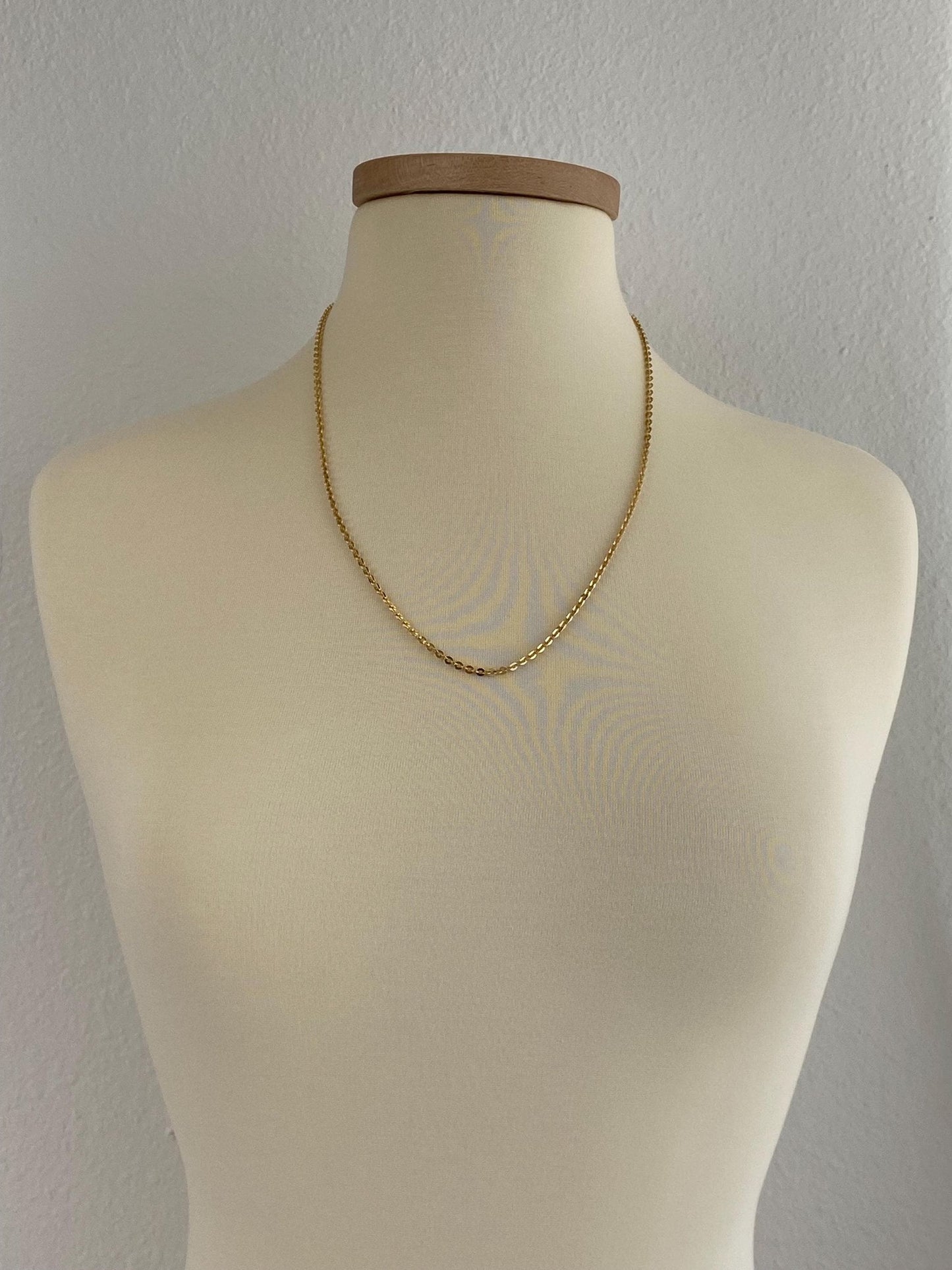 Vintage Solid 18k Yellow Gold Cable Chain Necklace - 23.75 inches
