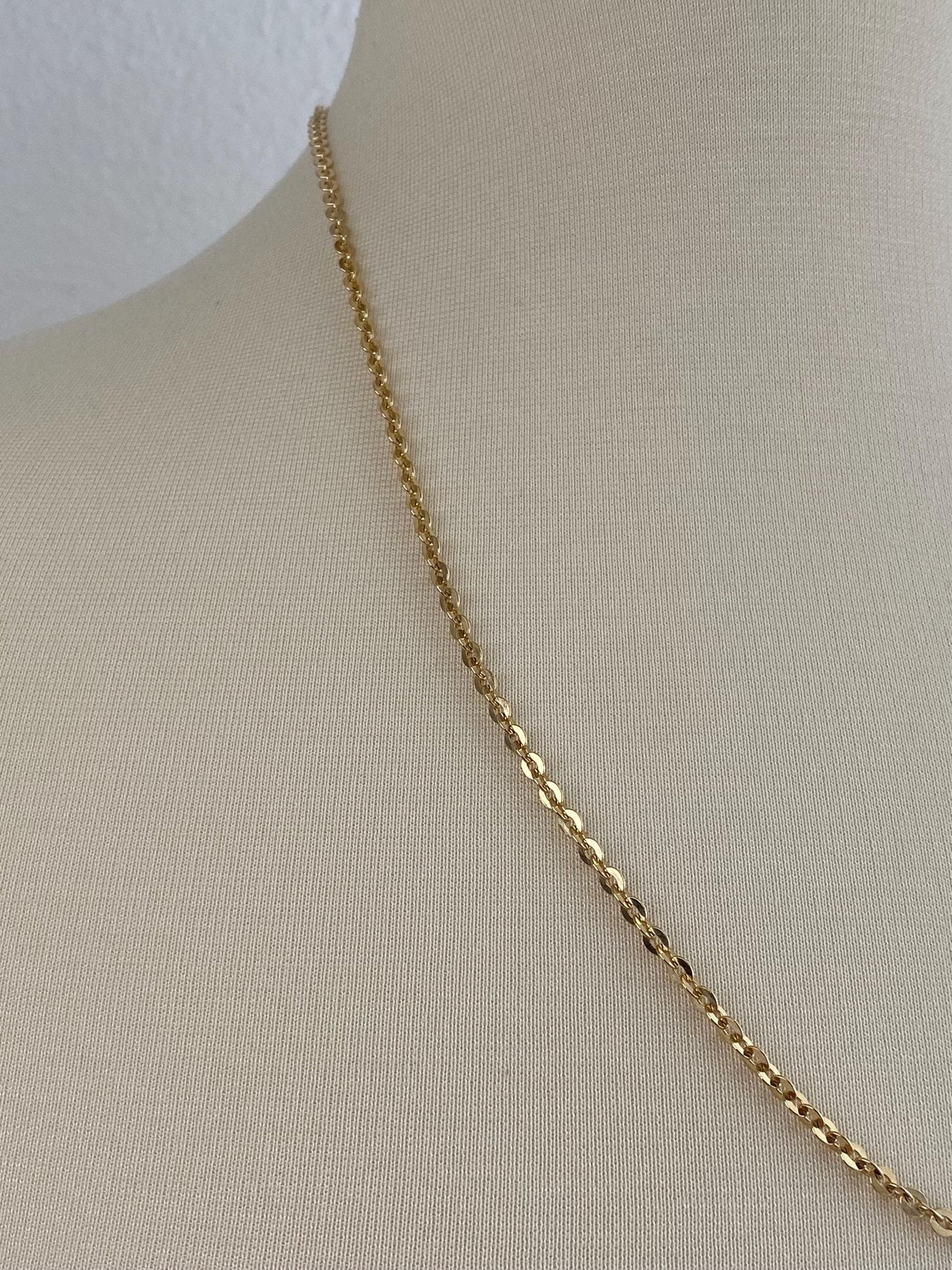 Vintage Solid 18k Yellow Gold Cable Chain Necklace - 23.75 inches