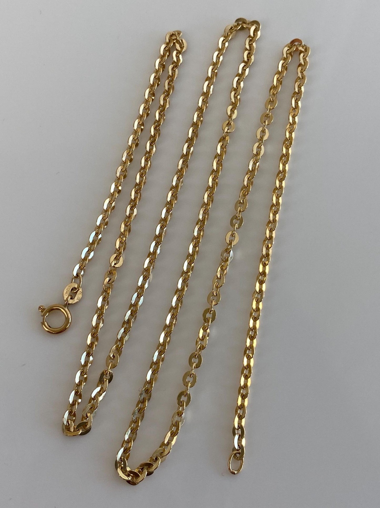 Vintage Solid 18k Yellow Gold Cable Chain Necklace - 23.75 inches