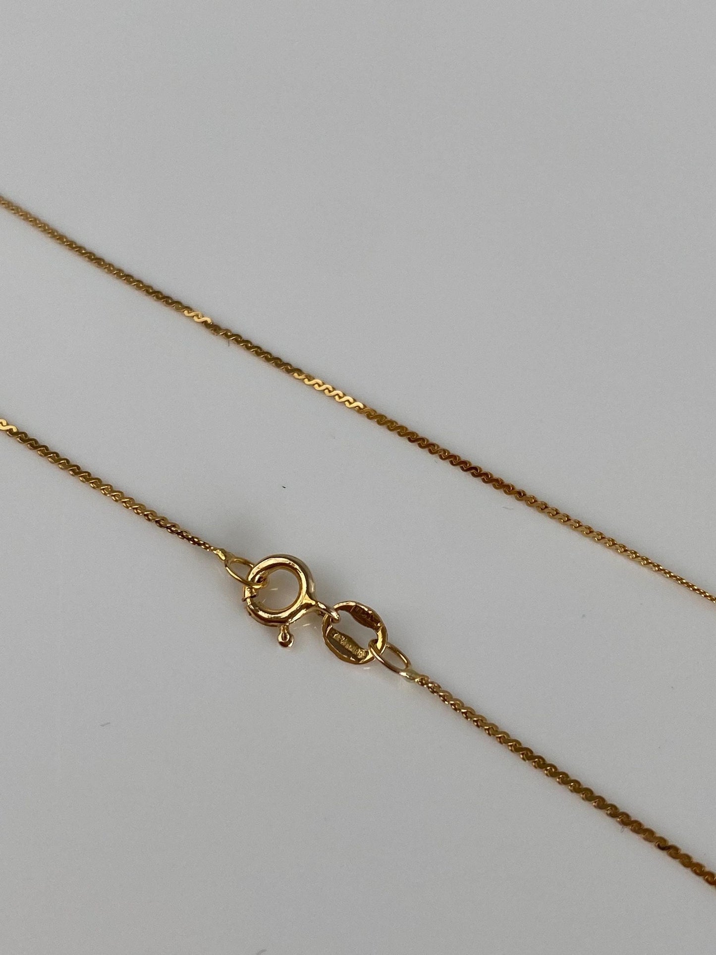 Vintage Solid 14k Yellow Gold Dainty Serpentine Chain Bracelet - 7 inches