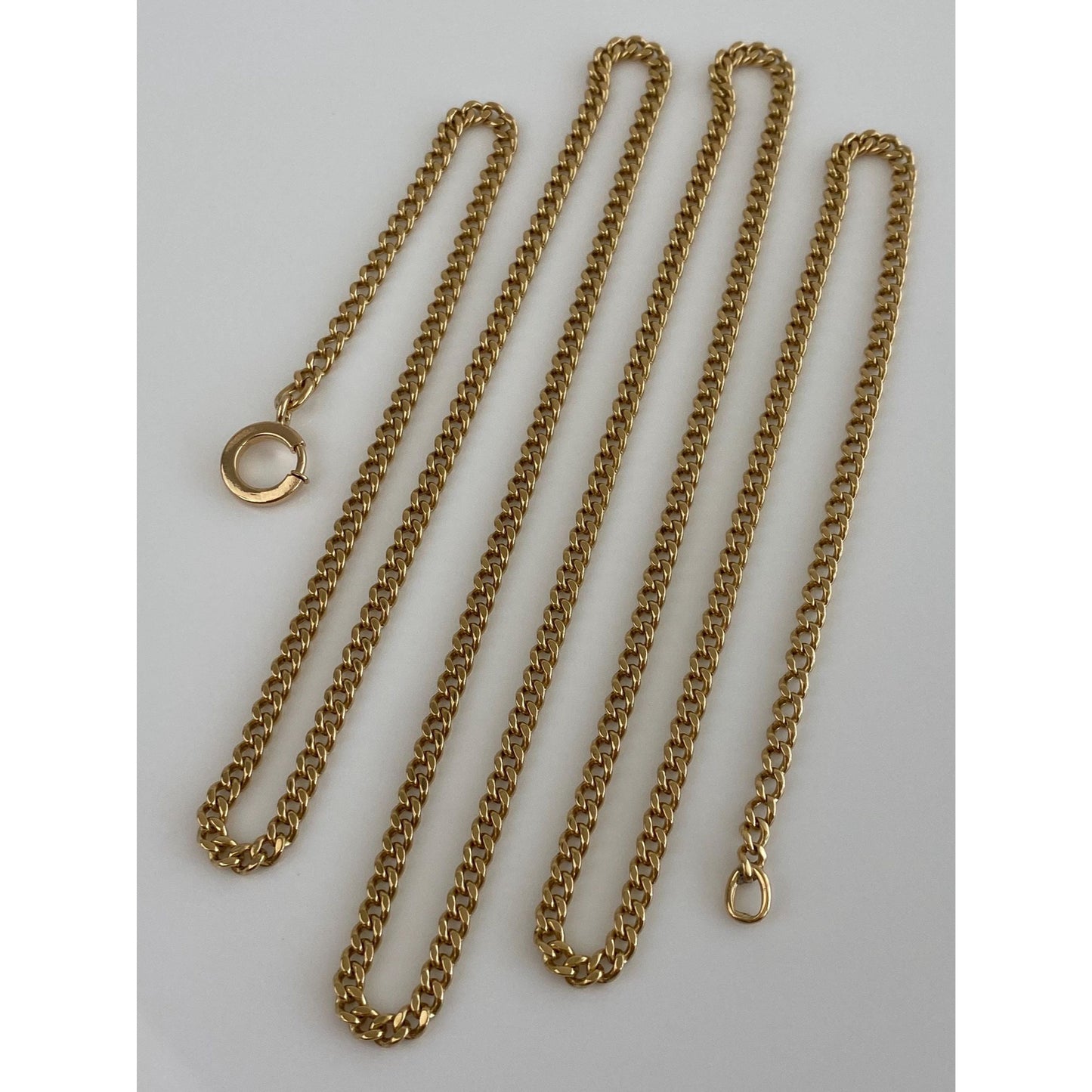 Vintage Solid 18k Yellow Gold Long Curb Chain Necklace - 31.25 inches