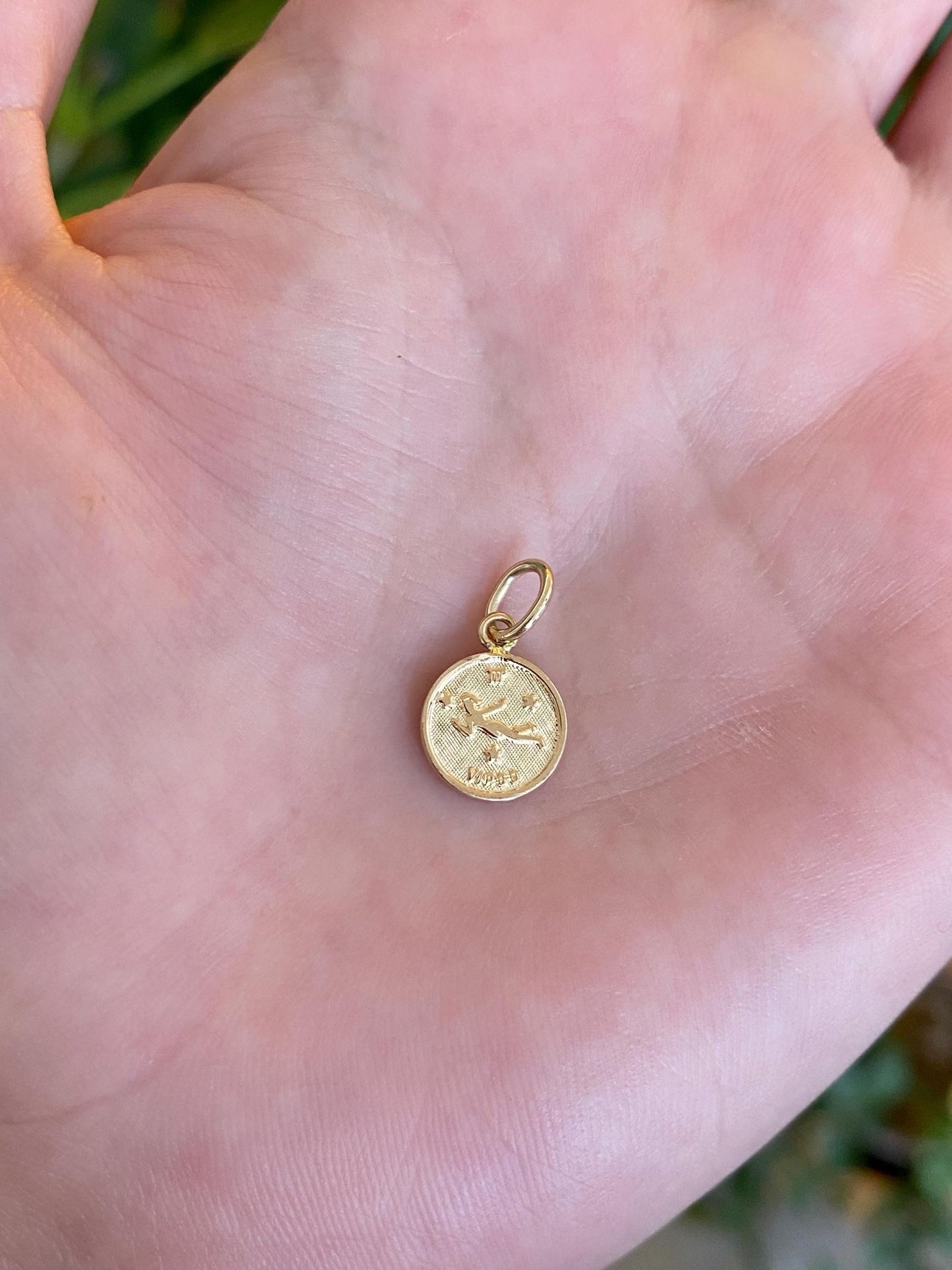 Vintage Solid 14k Yellow Gold Virgo Zodiac Charm
