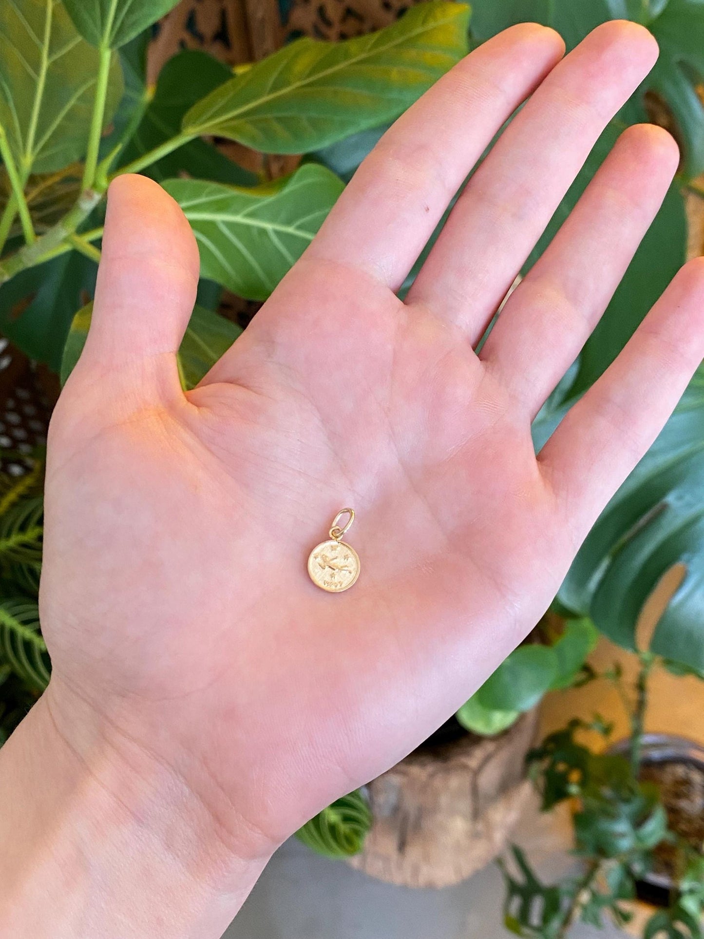 Vintage Solid 14k Yellow Gold Virgo Zodiac Charm