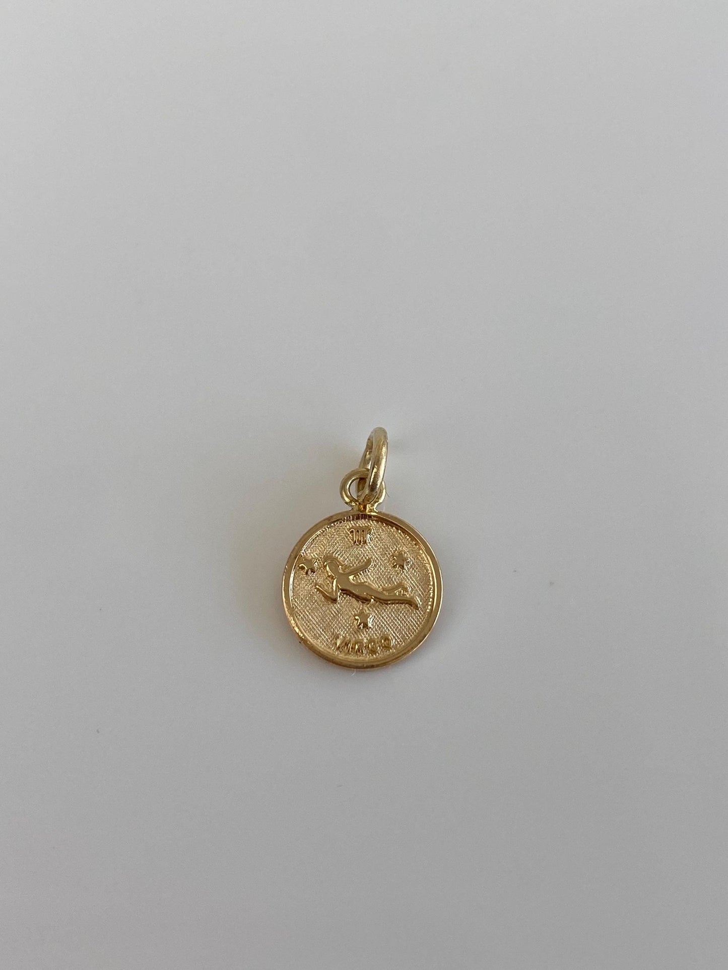 Vintage Solid 14k Yellow Gold Virgo Zodiac Charm