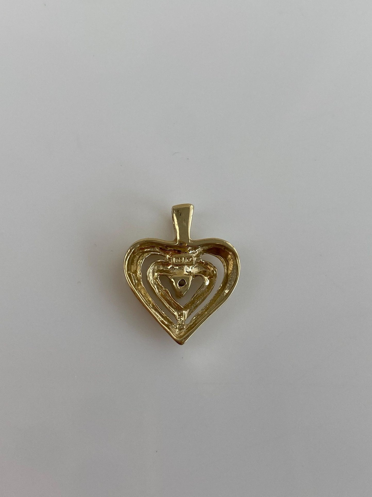 Vintage Solid 10k Yellow Gold Diamond Heart Charm